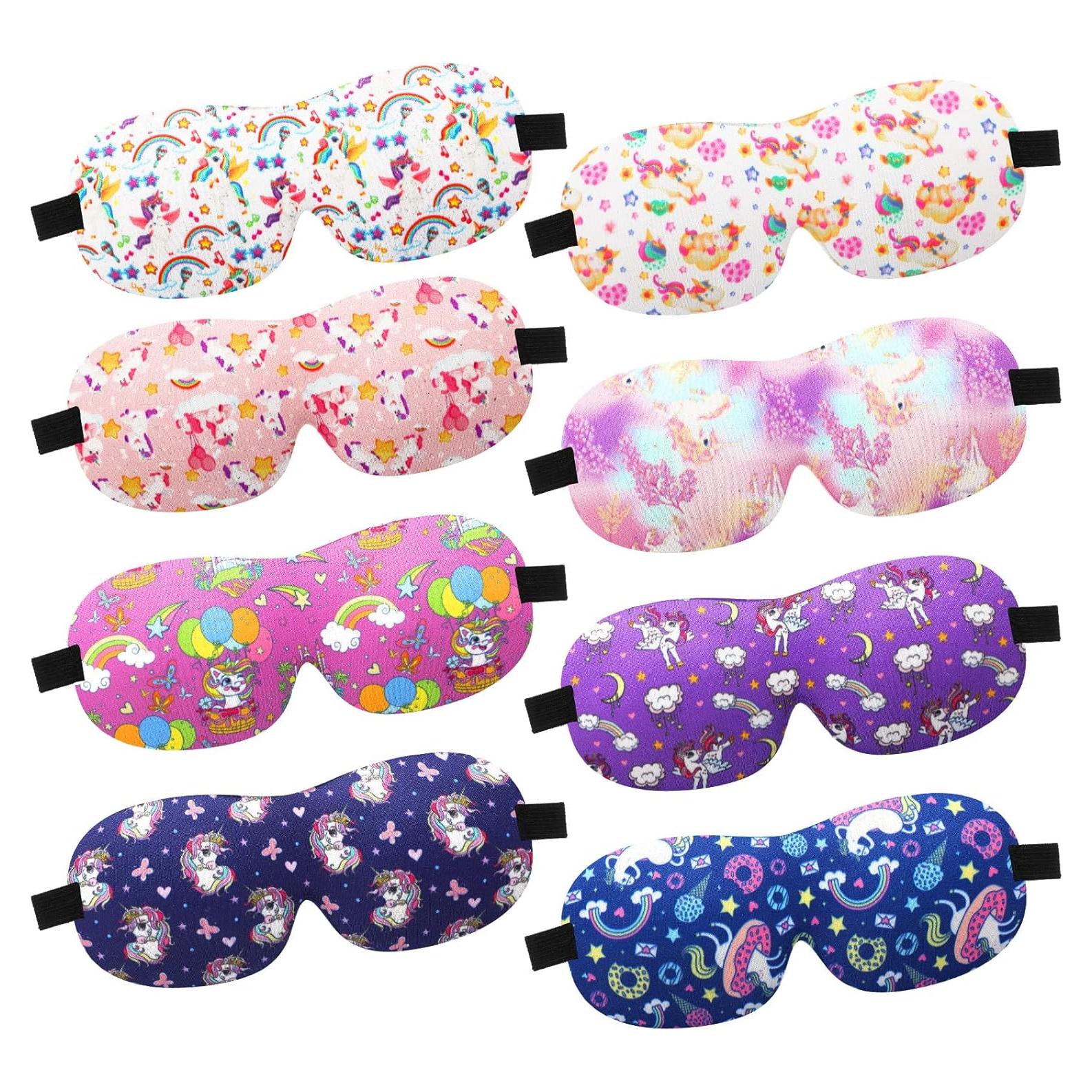 8 Máscaras de Sueño Unicornio Foaincore 3D Ajustables