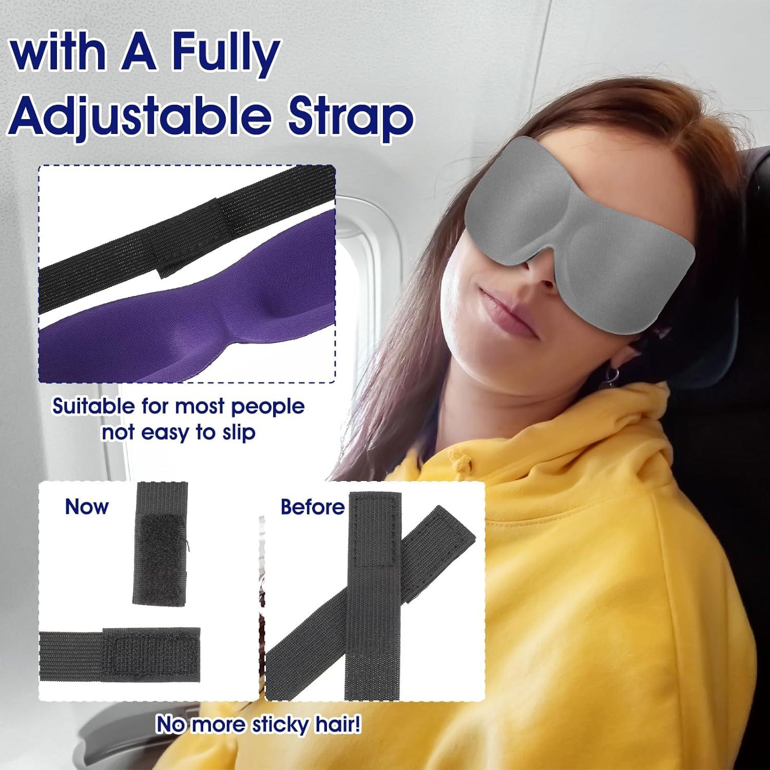 Paquete de 4 Máscaras de Sueño 3D LXUEJIE con Tapones y Bolsa