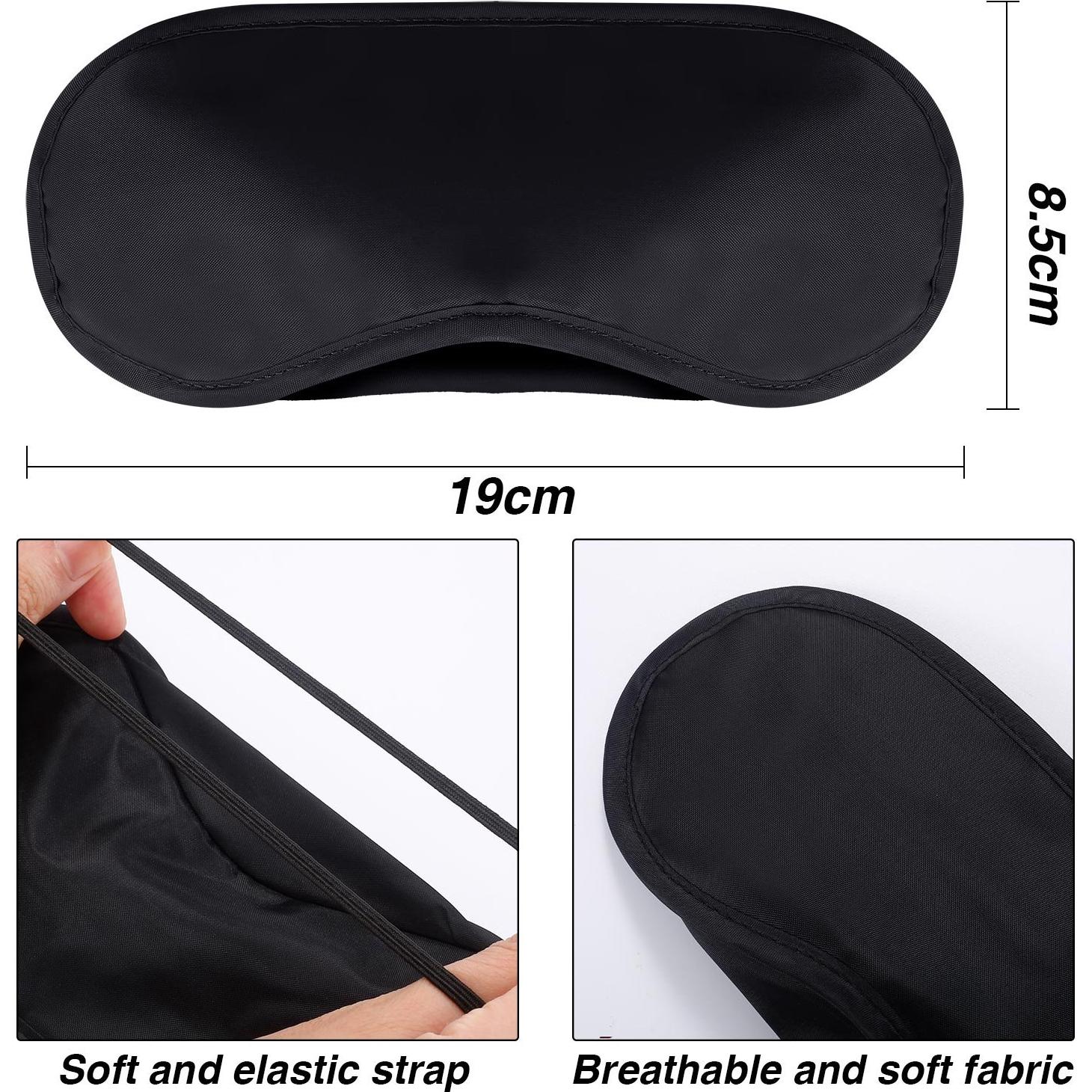 Mudder 12 Máscaras de Sueño Antifaz Negro con Almohadilla Nasal