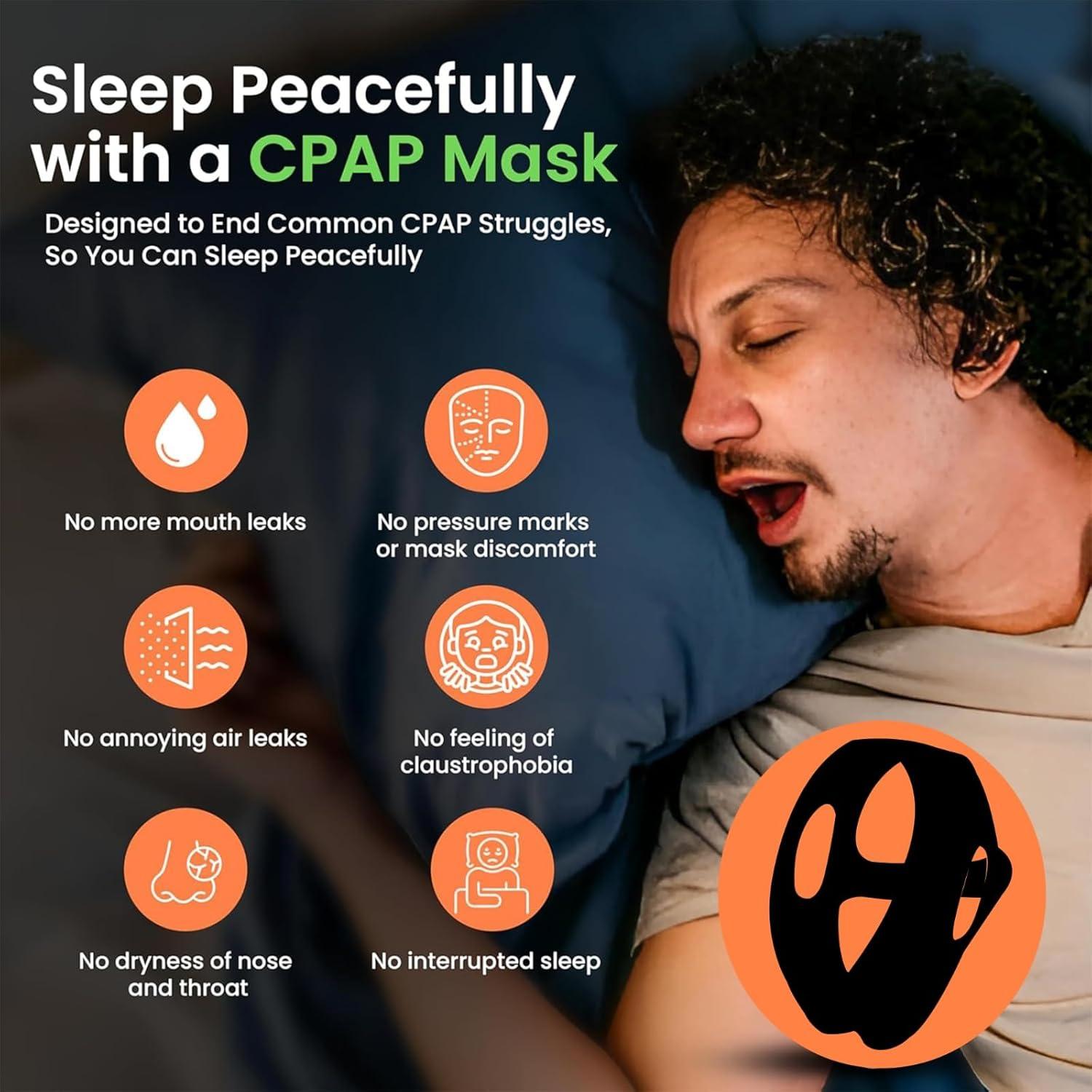 Correa de Barbilla Antironquidos CPAP - Negro Ajustable