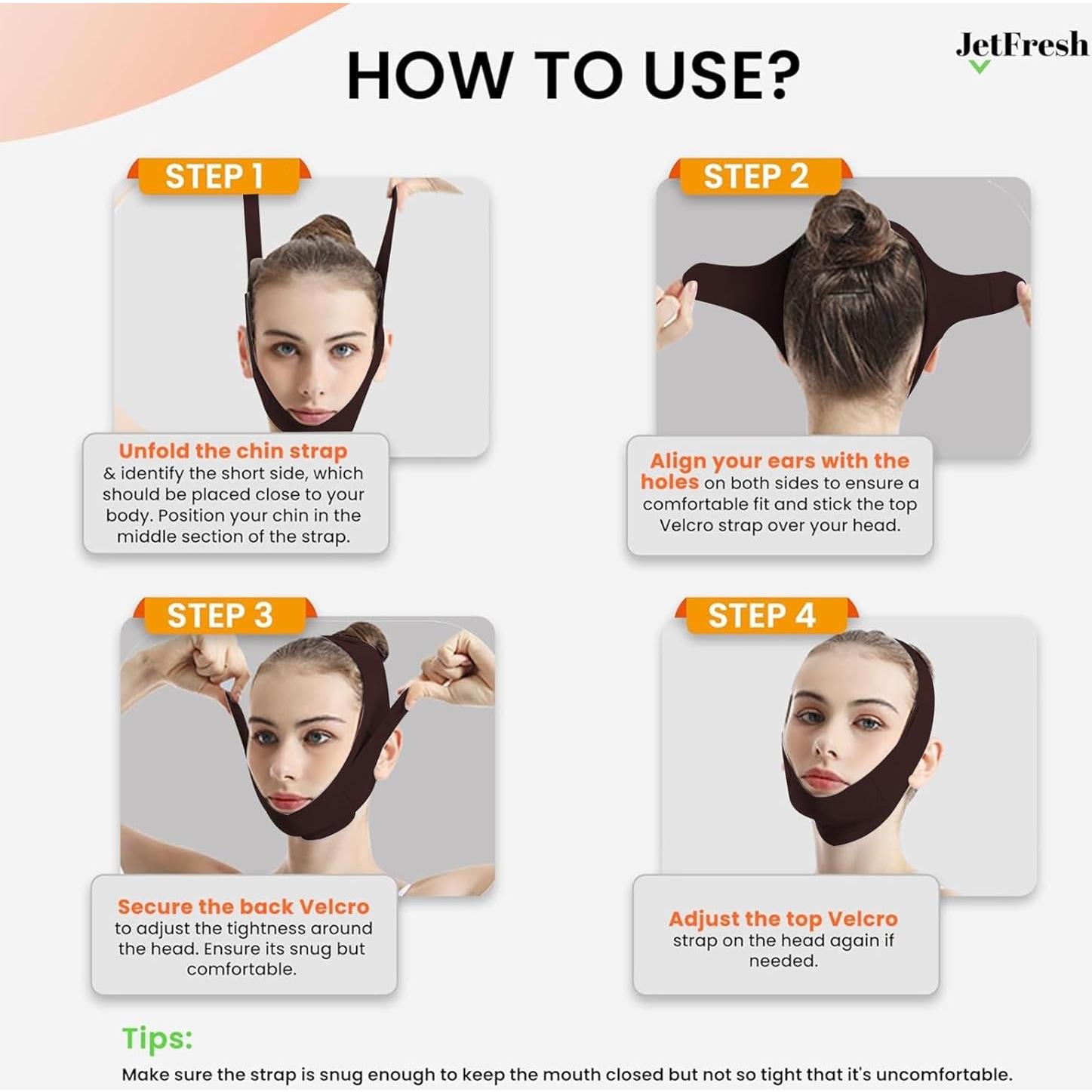 Correa de Barbilla Antironquidos CPAP - Negro Ajustable