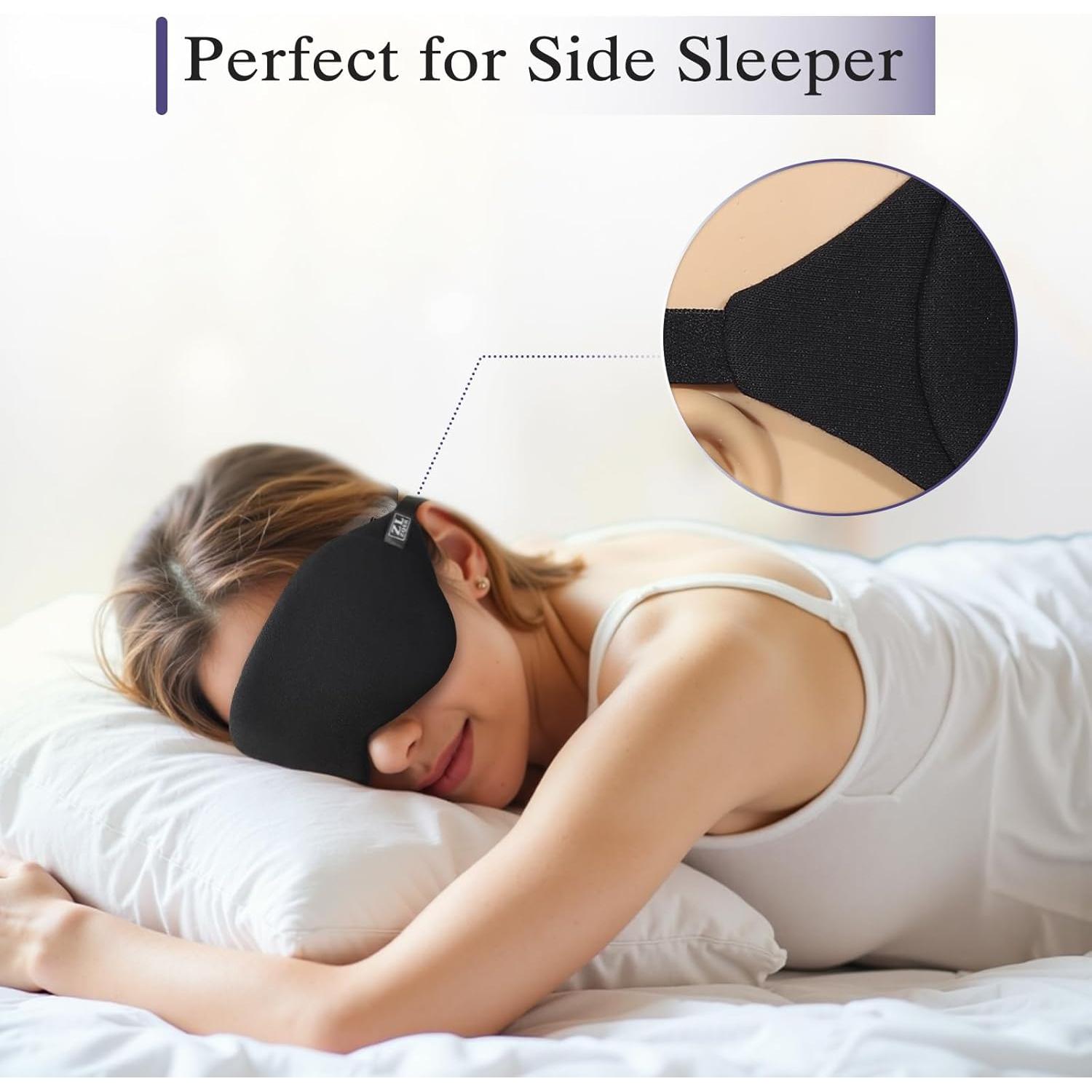 Máscara de Sueño ZLZQER Ajustable con Tela de Seda Fría