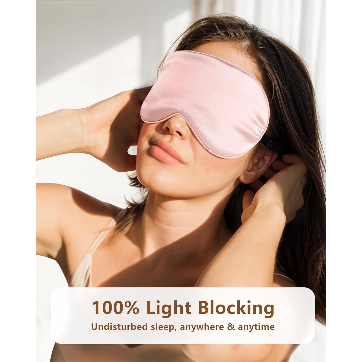 Máscara de Sueño de Seda JroyJoy - 100% Bloqueo de Luz