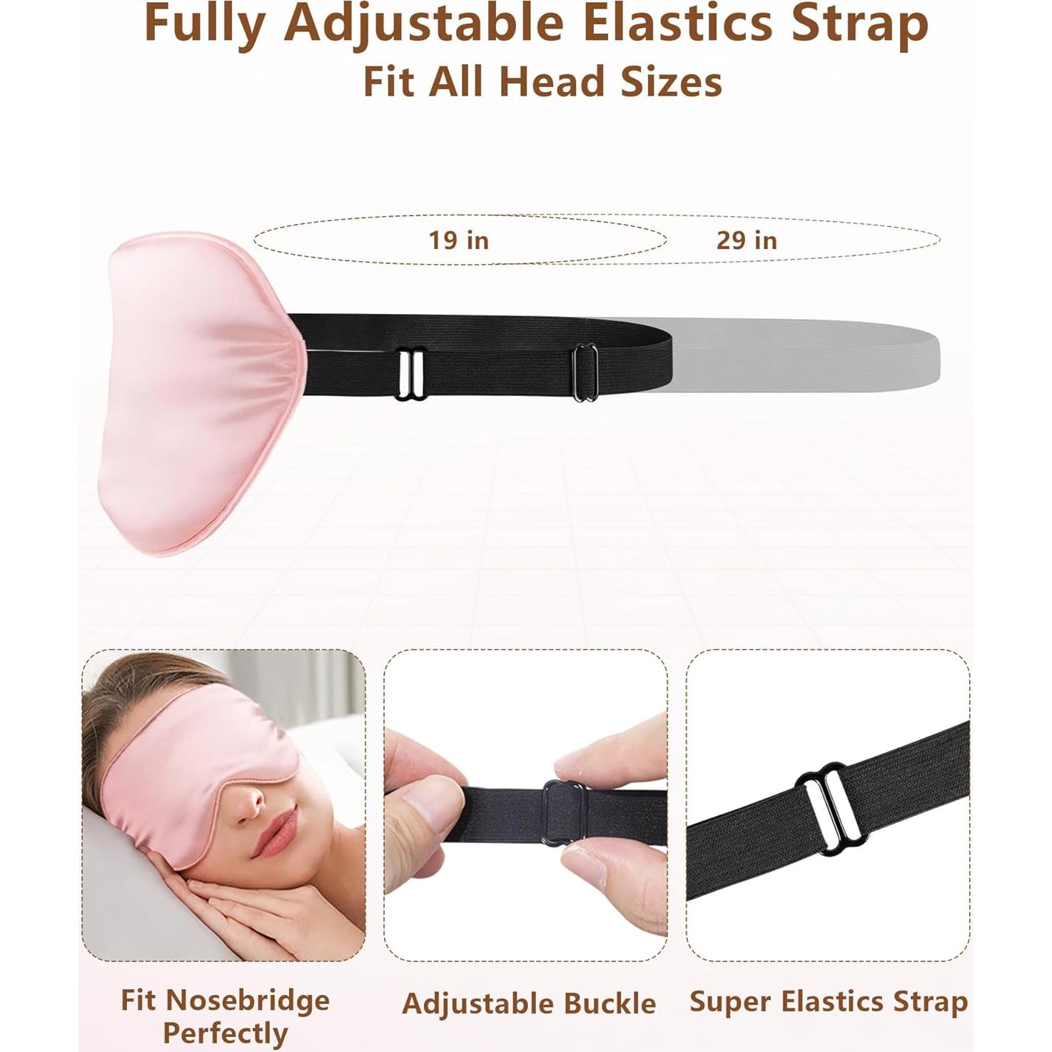 Máscara de Sueño de Seda JroyJoy - 100% Bloqueo de Luz