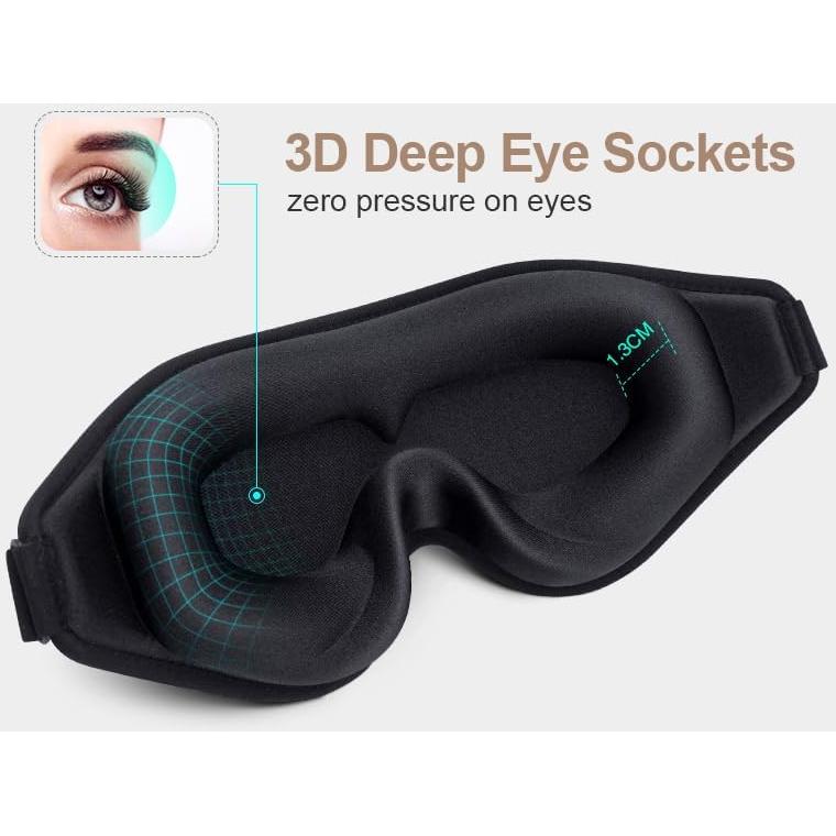 Máscara de Ojos 3D para Dormir eue, Bloqueo Completo de Luz