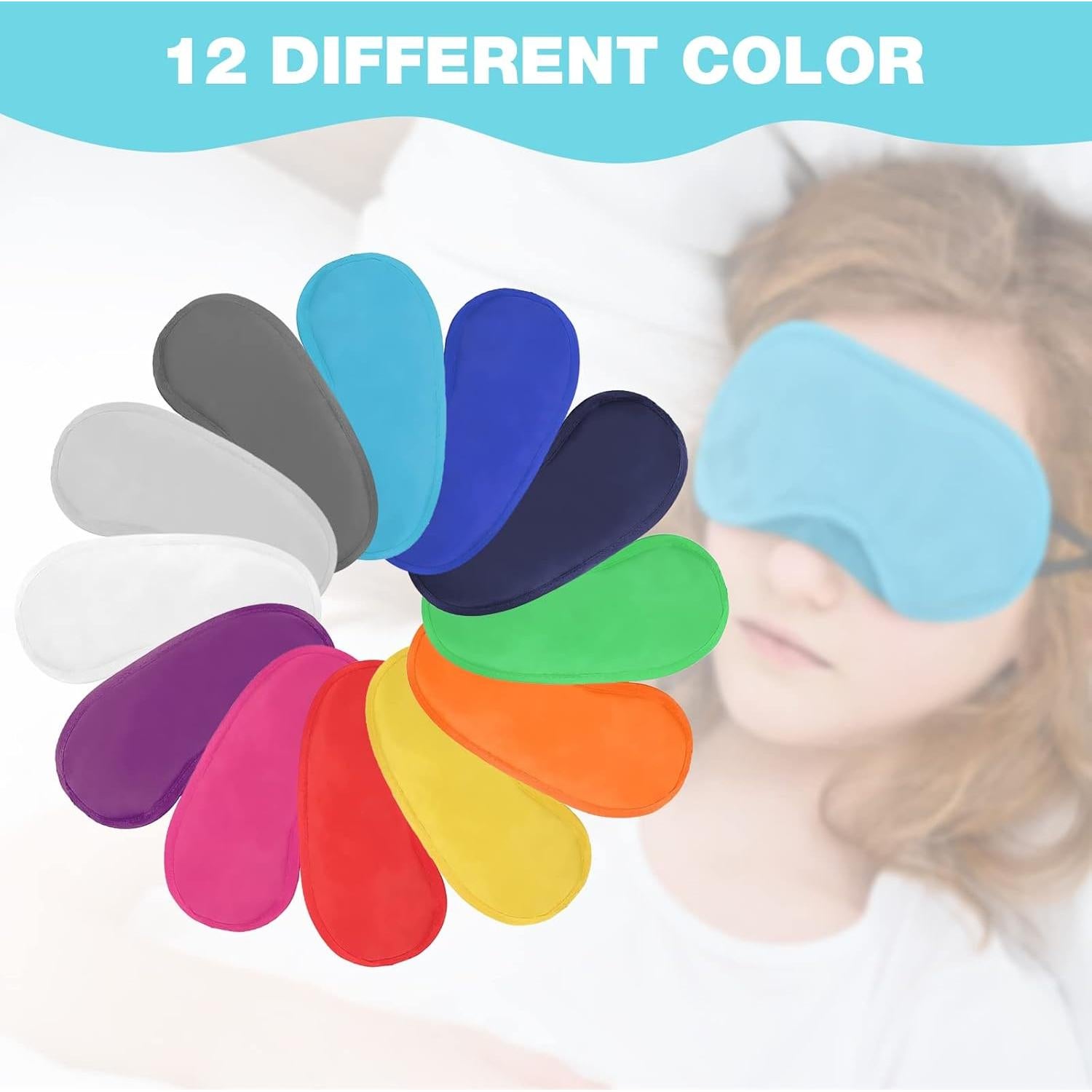 12 Máscaras de Sueño Multicolor Hicarer con Almohadilla Nasal