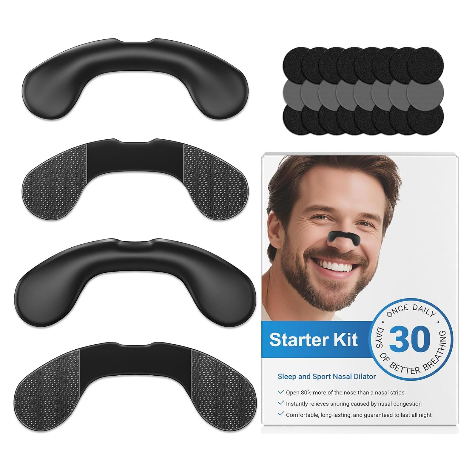 Tiras Nasales Vitgont para Ronquidos - 30 Unidades, Negro