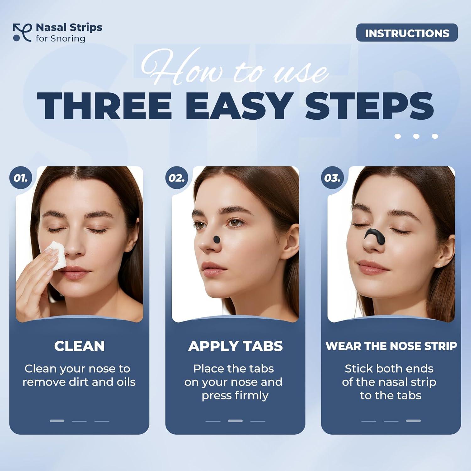 Tiras Nasales Vitgont para Ronquidos - 30 Unidades, Negro