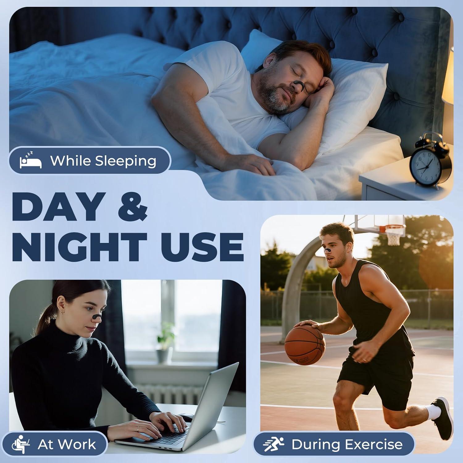 Tiras Nasales Vitgont para Ronquidos - 30 Unidades, Negro