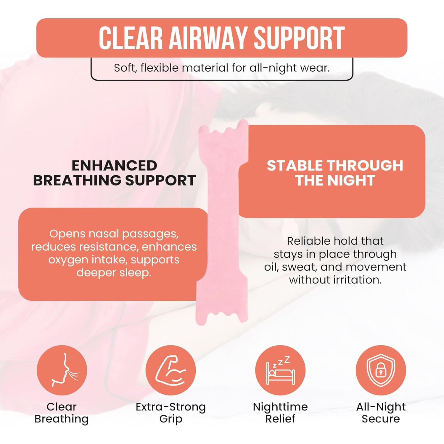 Tiras Nasales Slumbr para Respirar - 60 Unidades Rosa