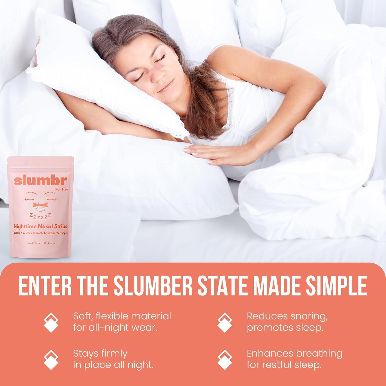 Tiras Nasales Slumbr para Respirar - 60 Unidades Rosa