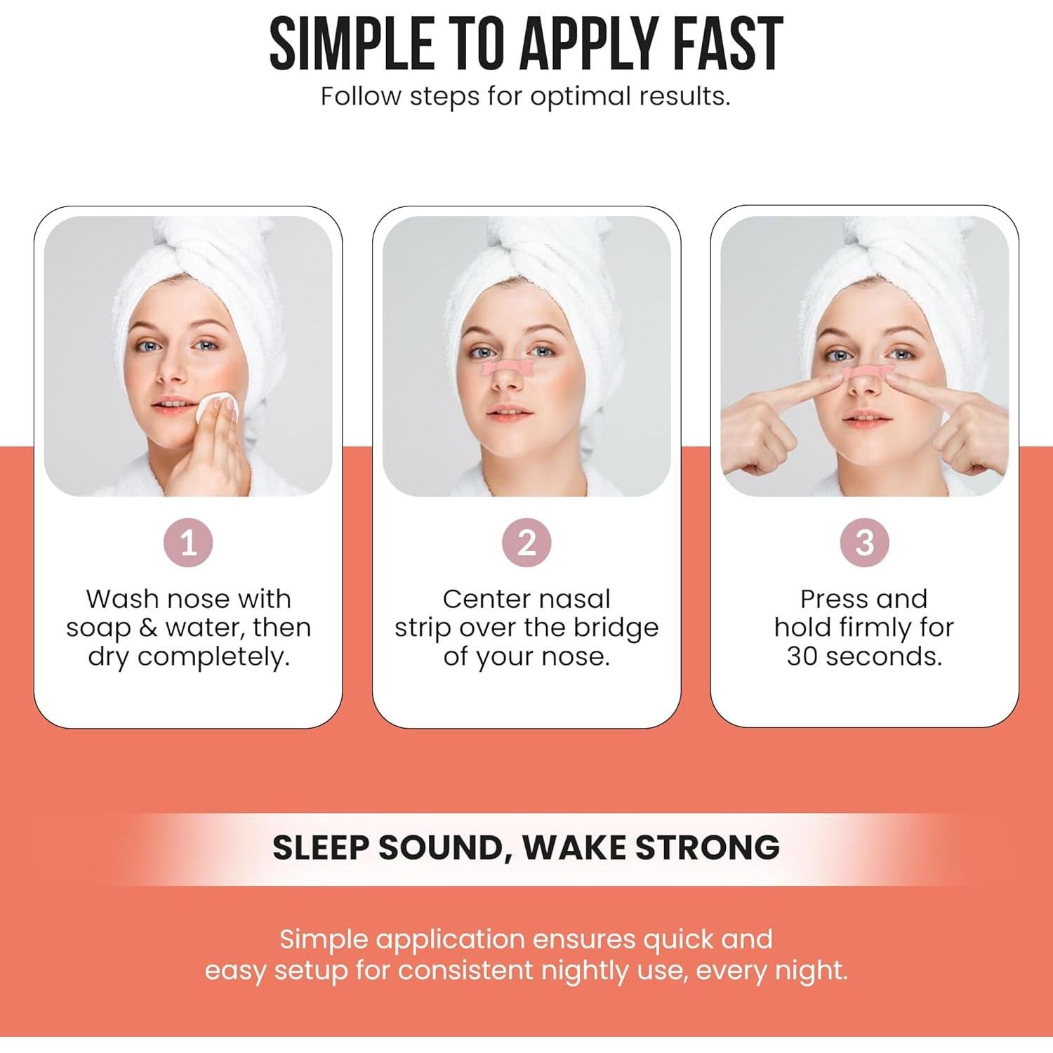 Tiras Nasales Slumbr para Respirar - 60 Unidades Rosa