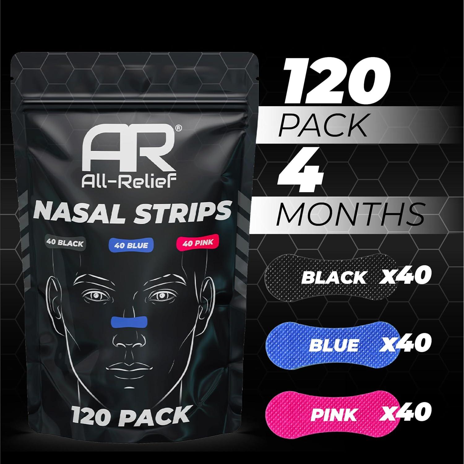 Pack 120 Tiras Nasales All-Relief | Alivio Ronquidos y Congestión