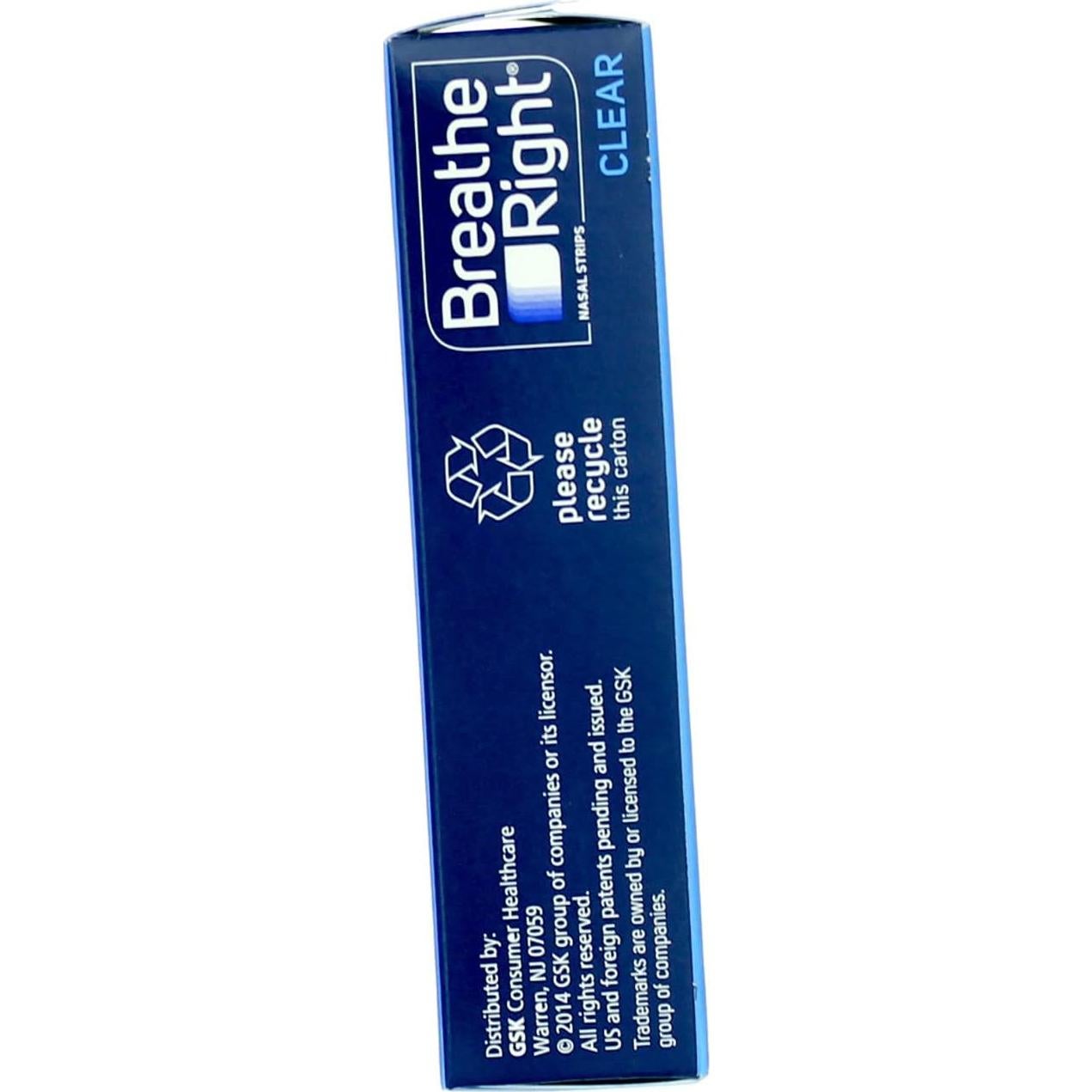 Tiras Nasales Breathe Right Transparentes Pequeñas 30 Unidades