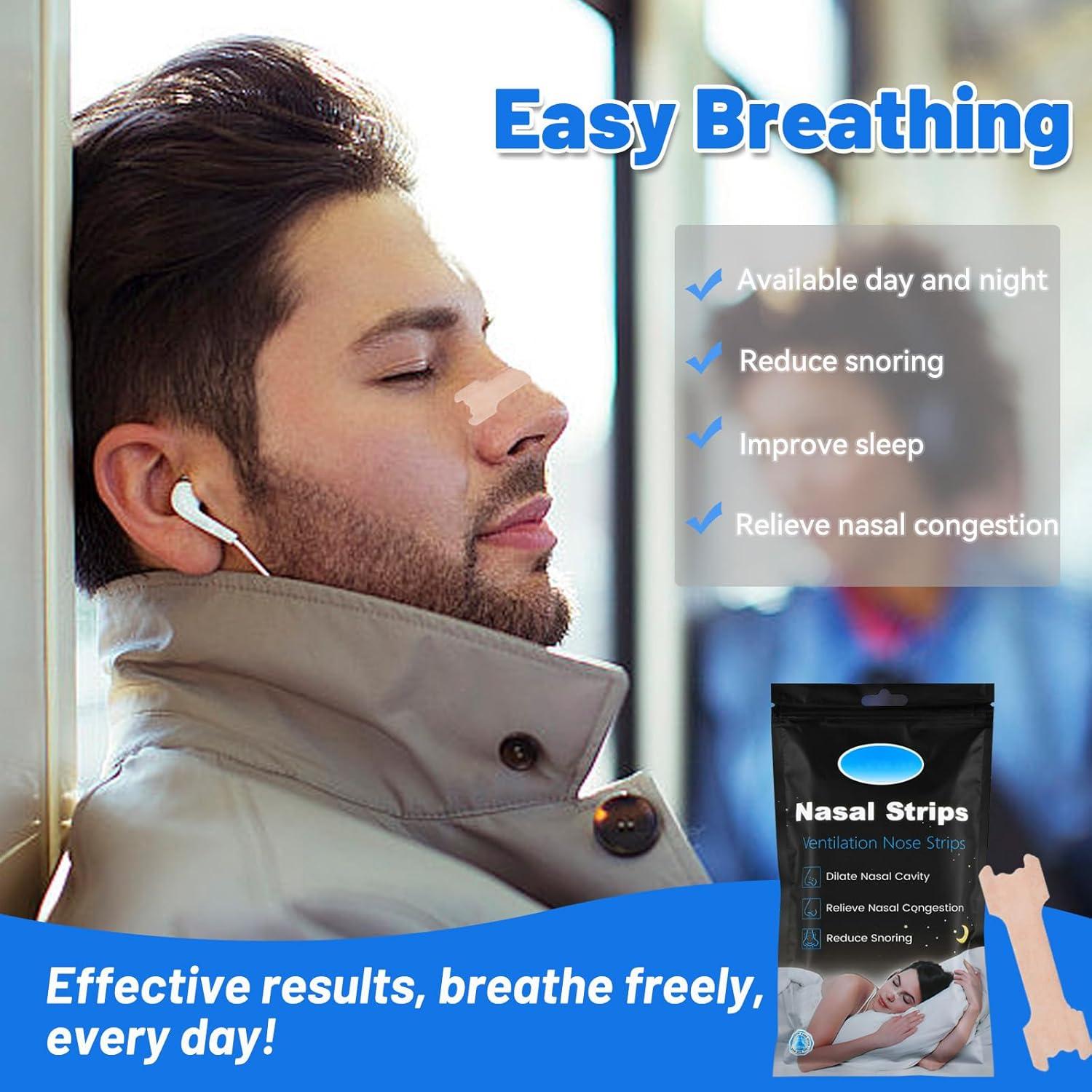 60 Tiras Nasales PNNDST para Ronquidos y Congestión Nasal