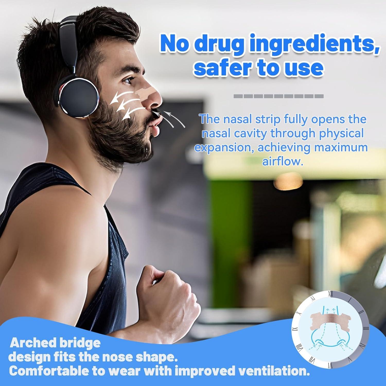 60 Tiras Nasales PNNDST para Ronquidos y Congestión Nasal