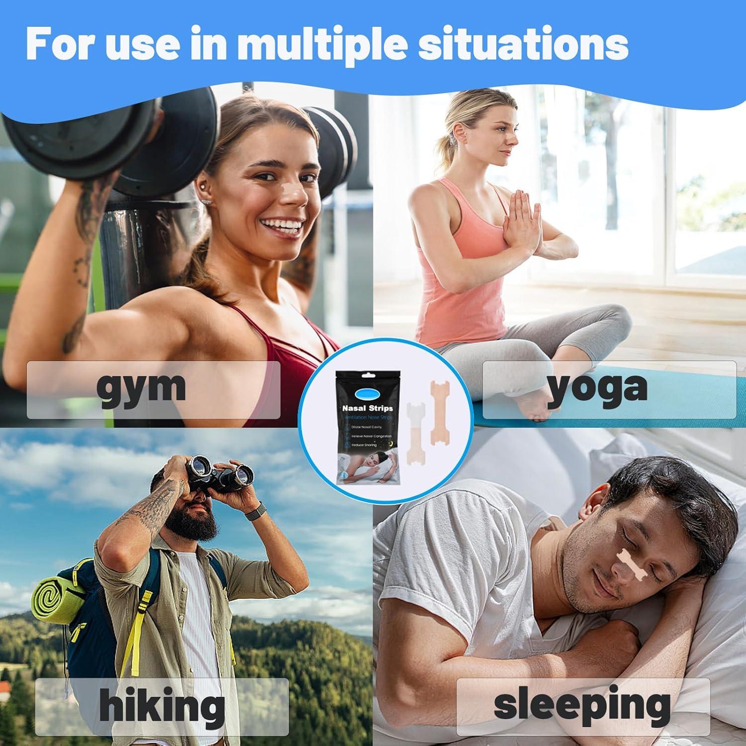 60 Tiras Nasales PNNDST para Ronquidos y Congestión Nasal