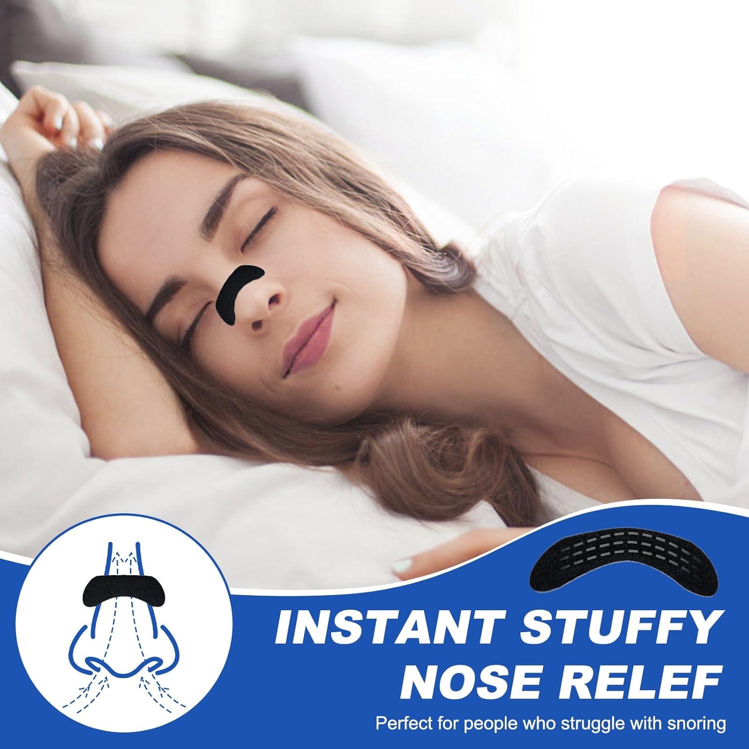 Tiras Nasales Ventro Vykor para Ronquidos - 60 Unidades, Negro