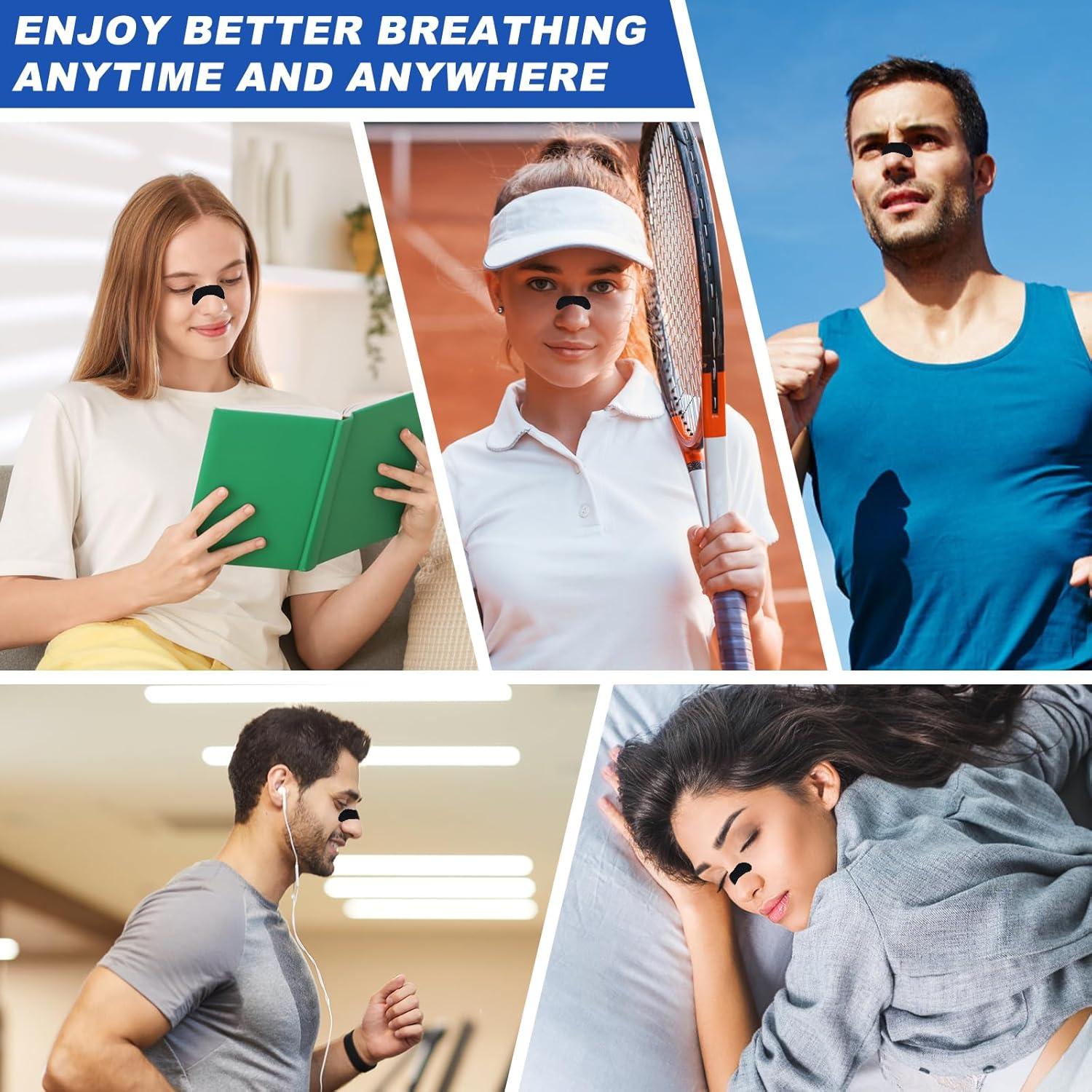 Tiras Nasales Ventro Vykor para Ronquidos - 60 Unidades, Negro