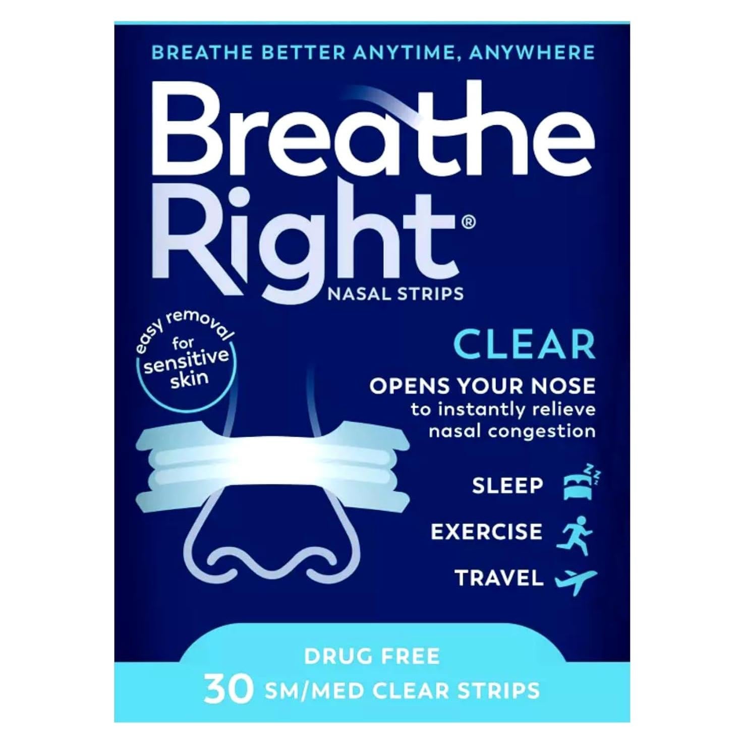 Tiras Nasales Breathe Right Original Beige Pequeñas 30 Unidades
