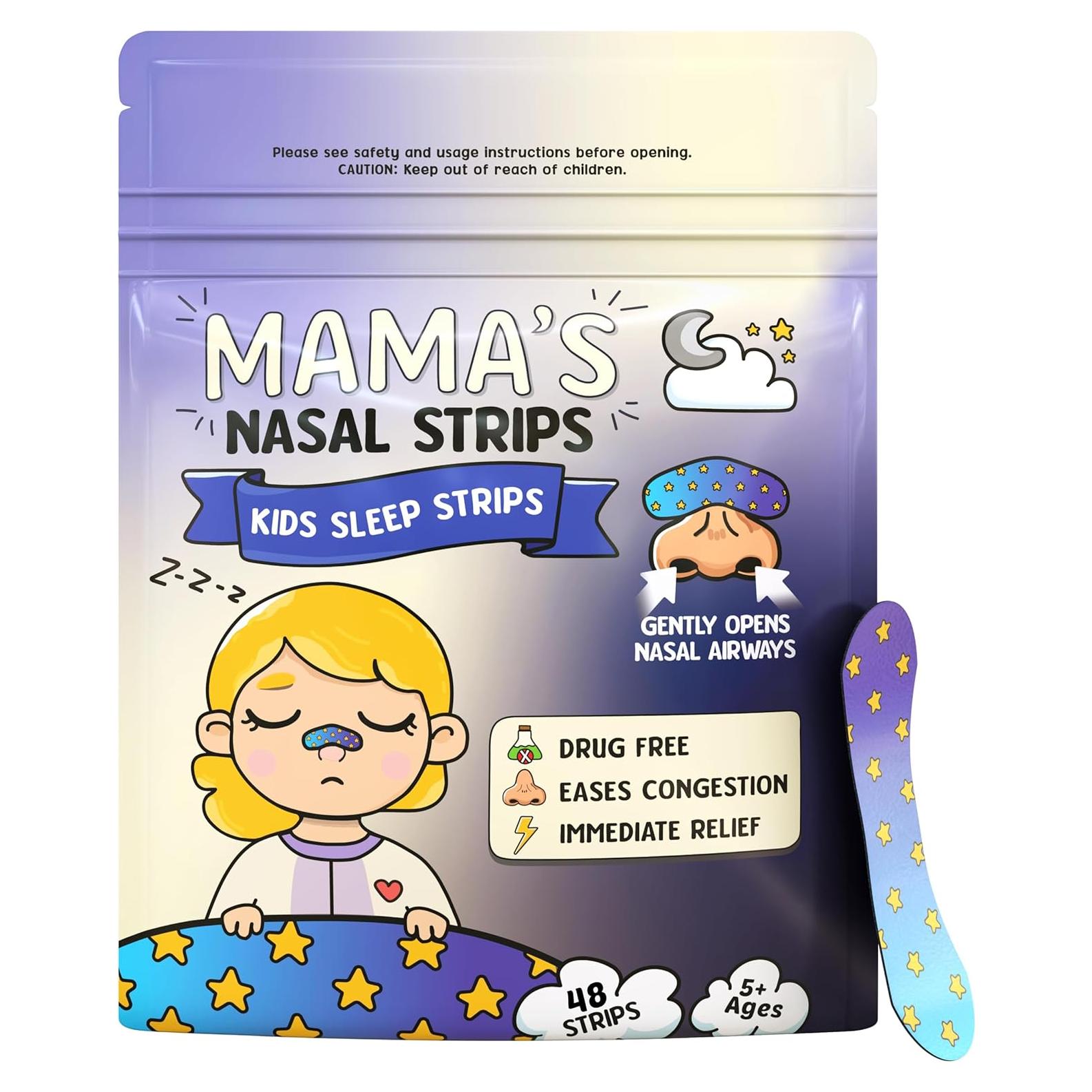 Tiras Nasales Hipoalergénicas Mama's para Niños - 48 Unidades