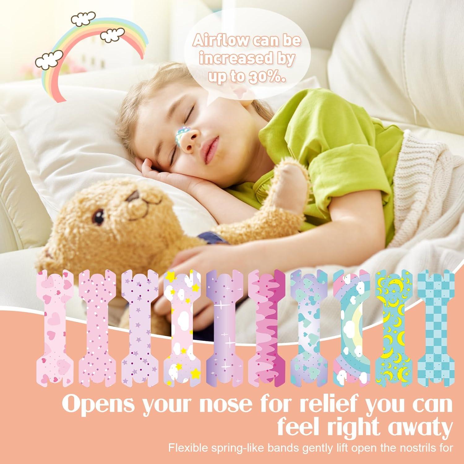 30 Tiras Nasales para Niños Aartner Rosa y Azul Antironquidos