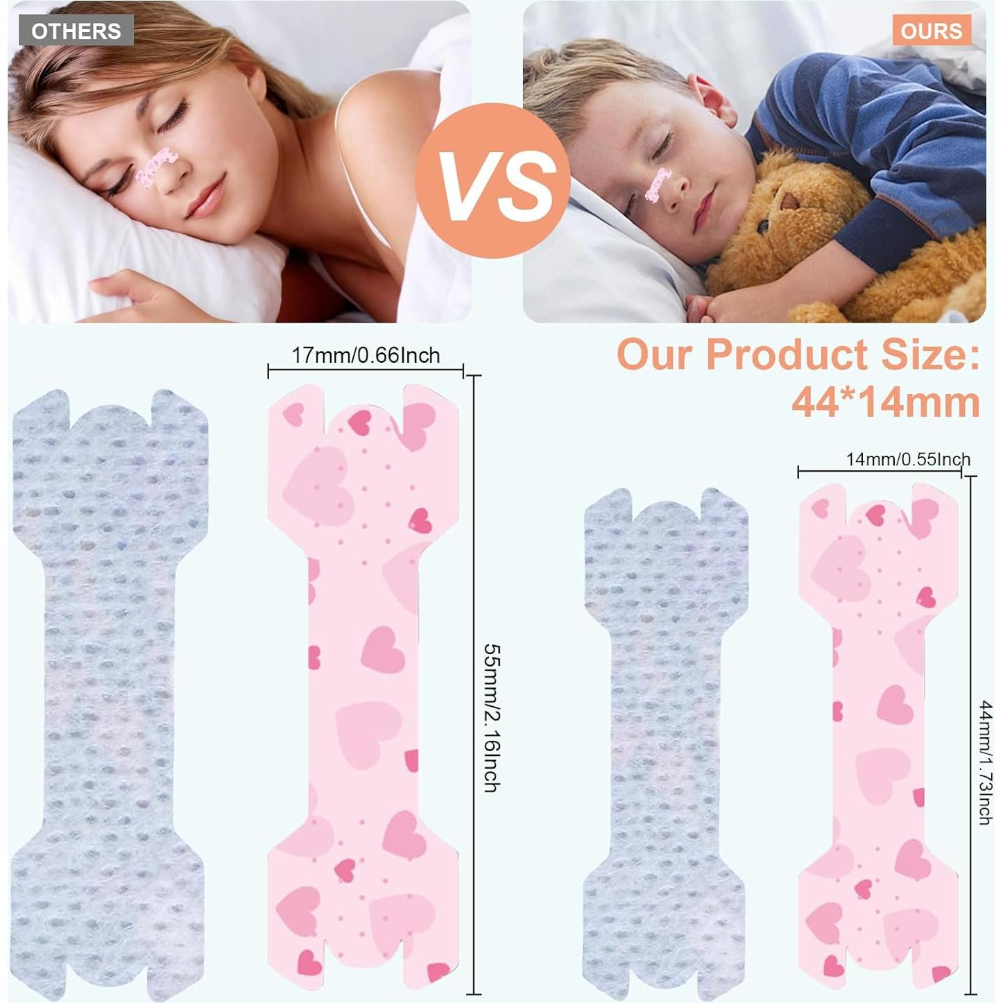 30 Tiras Nasales para Niños Aartner Rosa y Azul Antironquidos