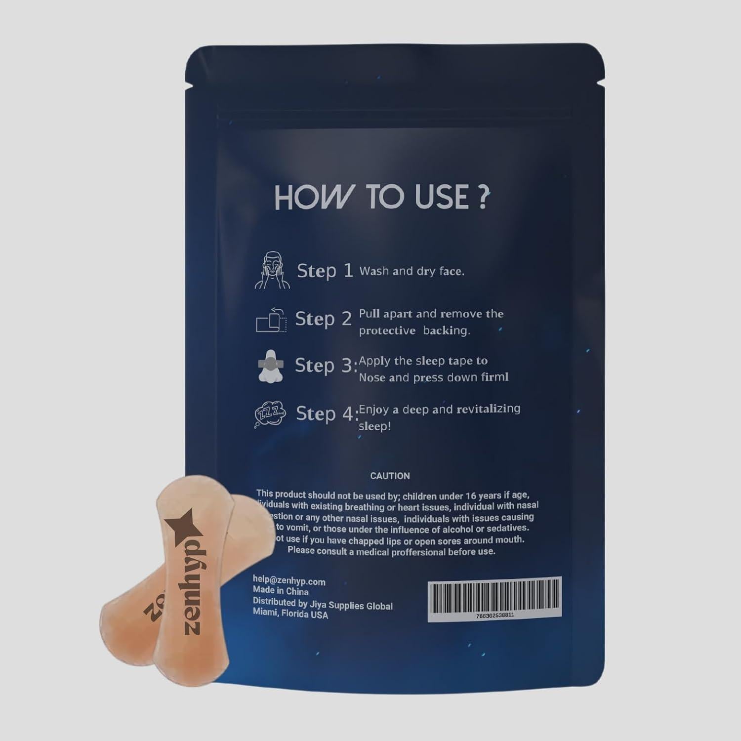 Tiras Nasales Zenhyp 2.0 - 30 Unidades para Mejorar Respiración