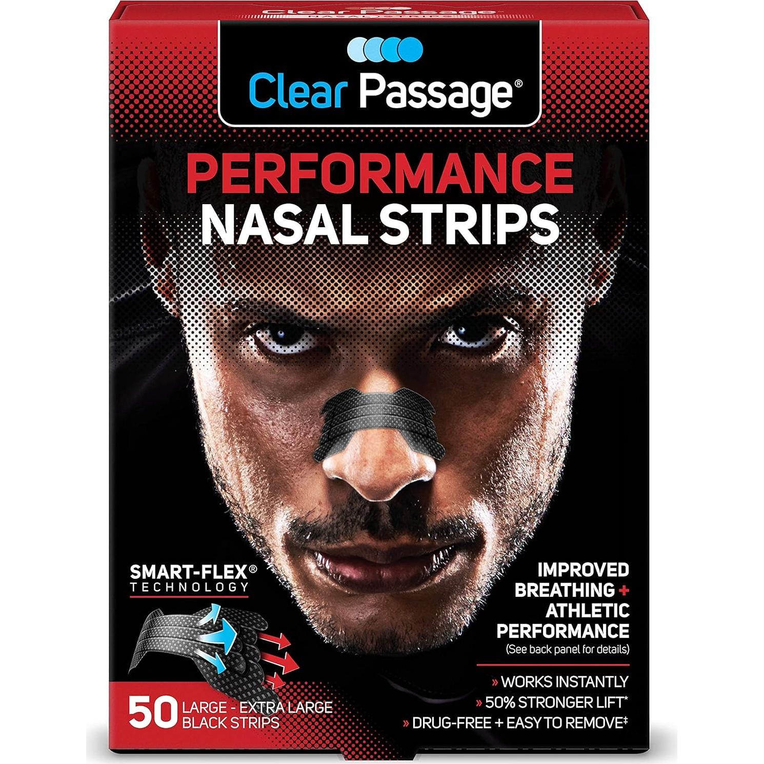 Tiras Nasales Clear Passage Fuerza Extra 50 Unidades Beige y Negro