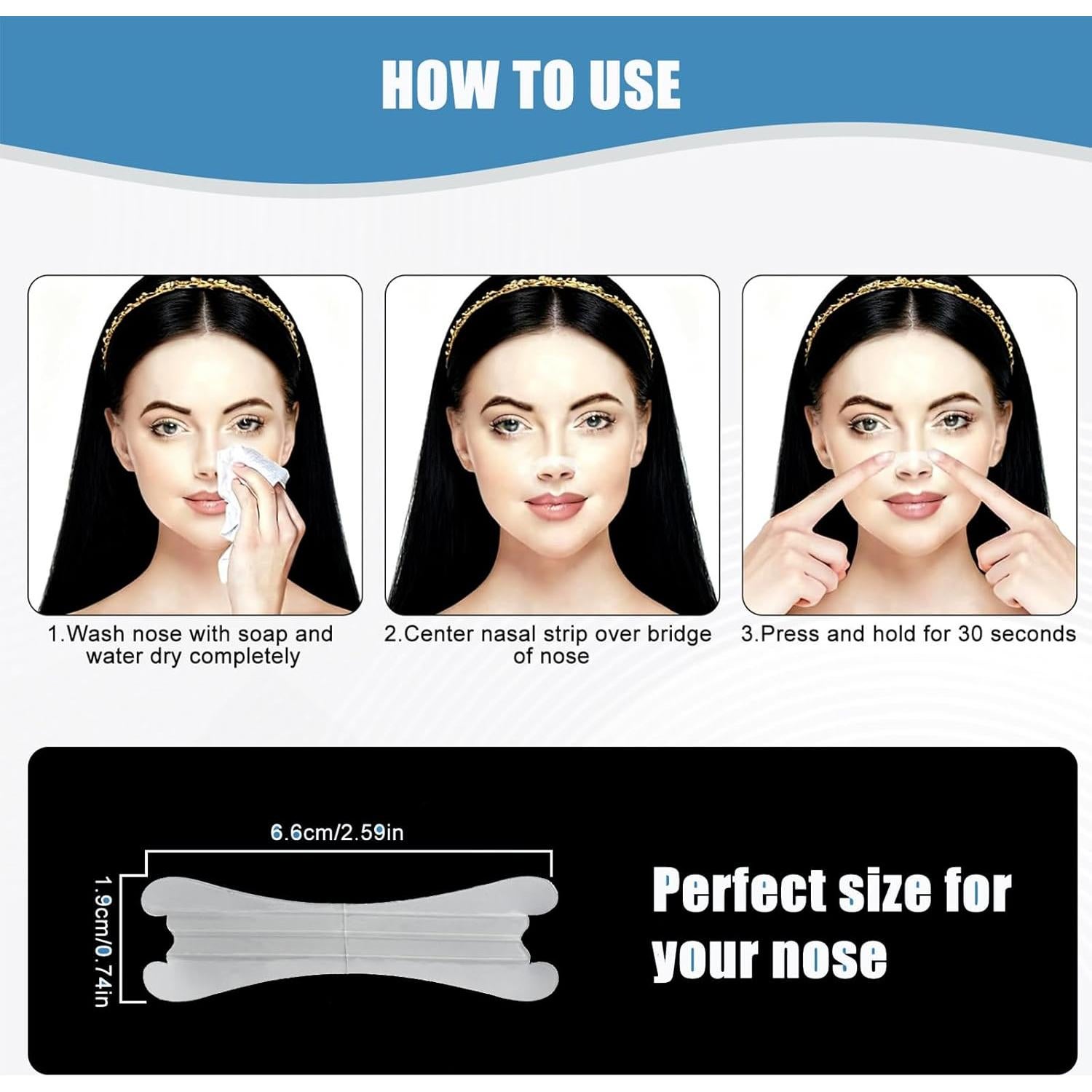 Tiras Nasales Transparentes LVDXVG - 60 Unidades para Respirar Mejor