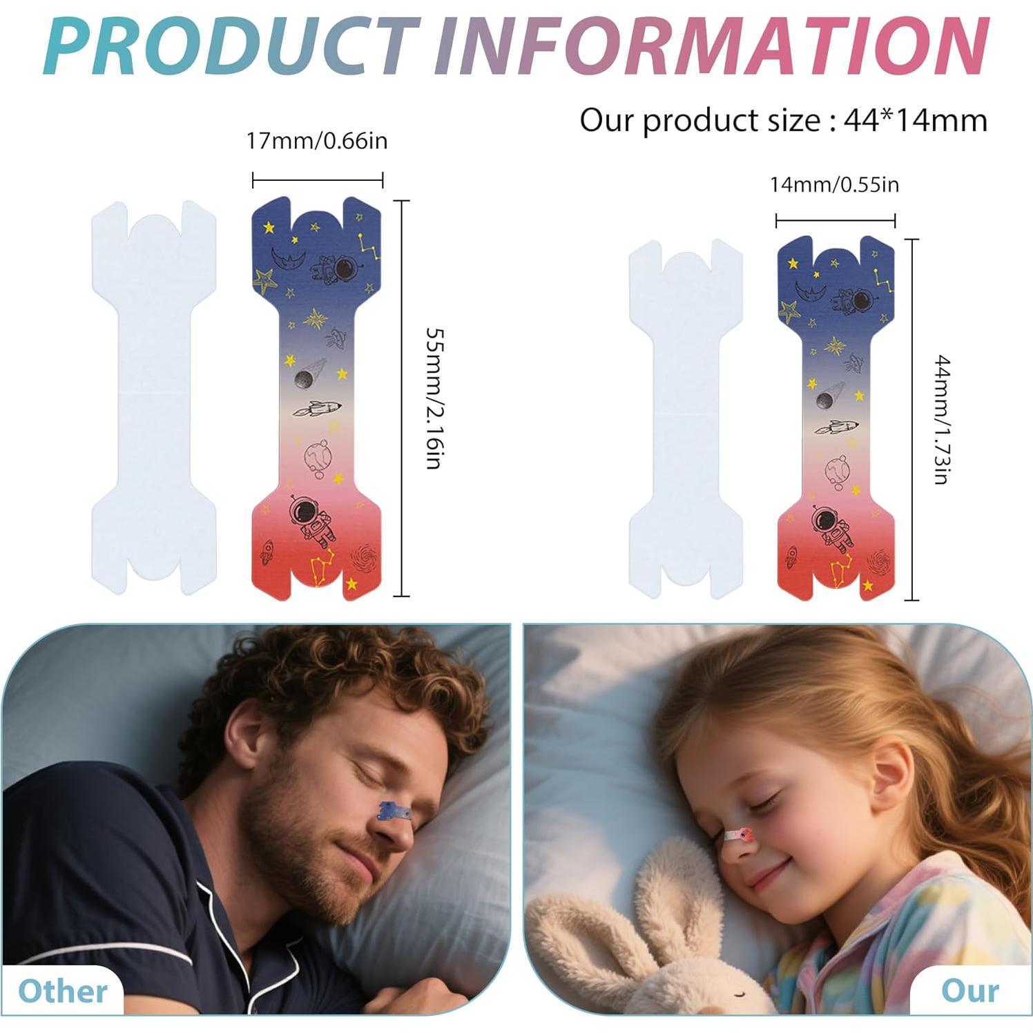 60 Tiras Nasales para Niños Kuabiz 44x14mm Antirronquidos