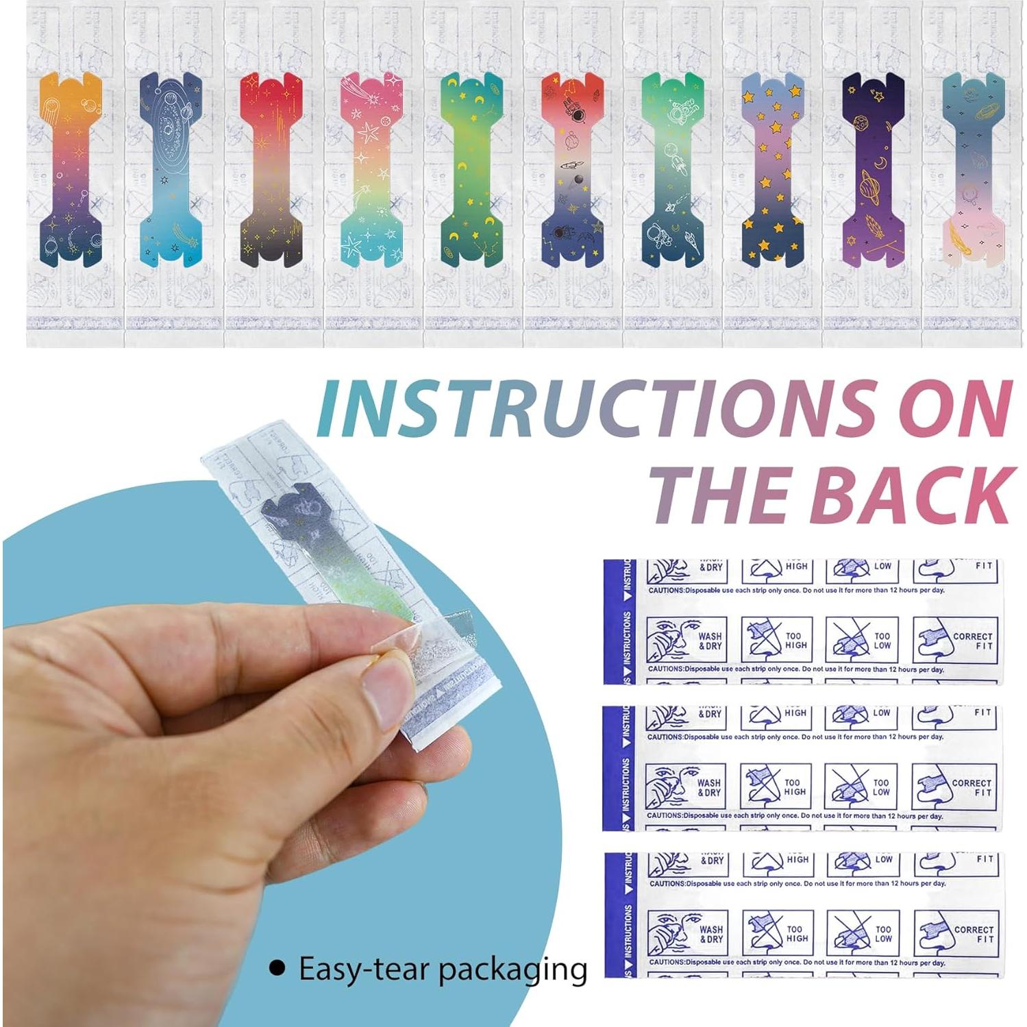 60 Tiras Nasales para Niños Kuabiz 44x14mm Antirronquidos