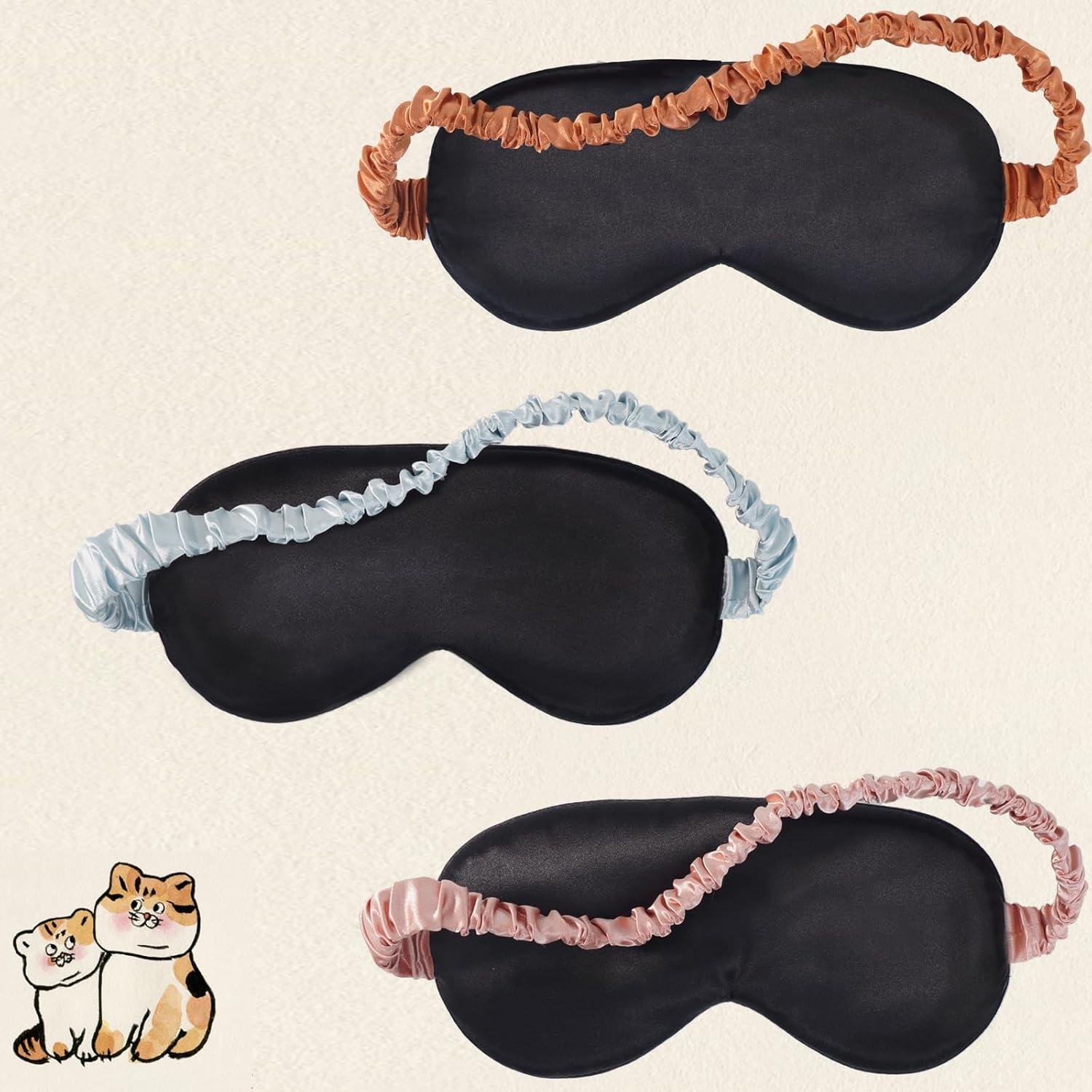 Mascarillas para dormir BERMIFA 3 paquetes de satén suave