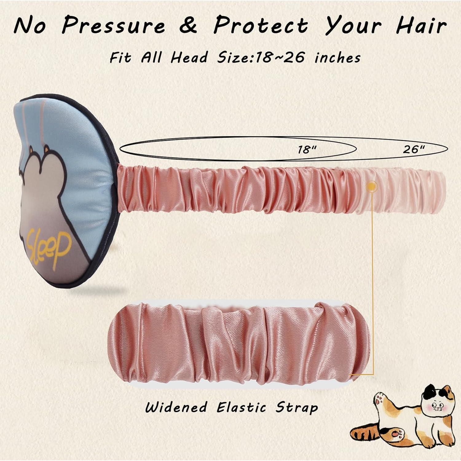 Mascarillas para dormir BERMIFA 3 paquetes de satén suave