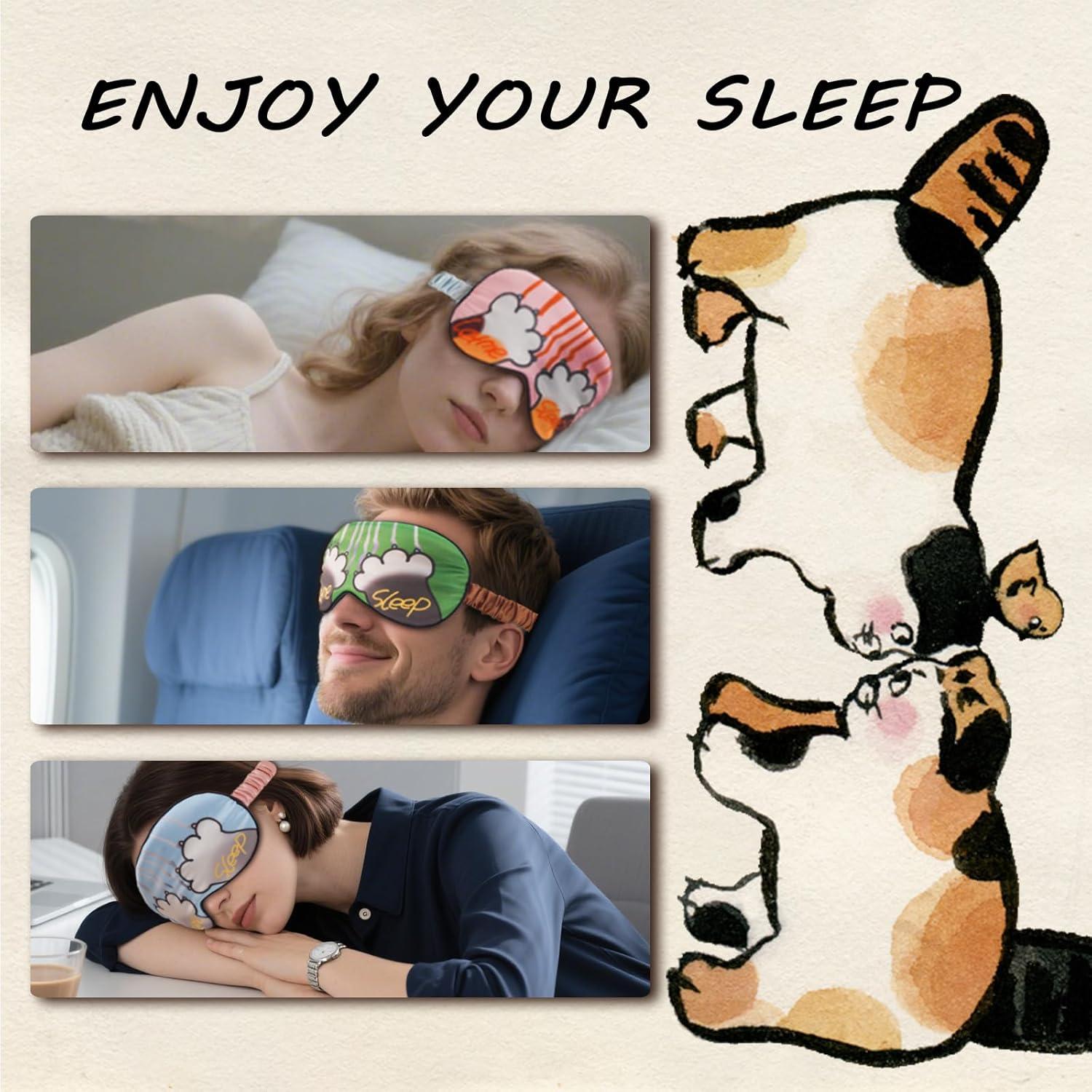 Mascarillas para dormir BERMIFA 3 paquetes de satén suave