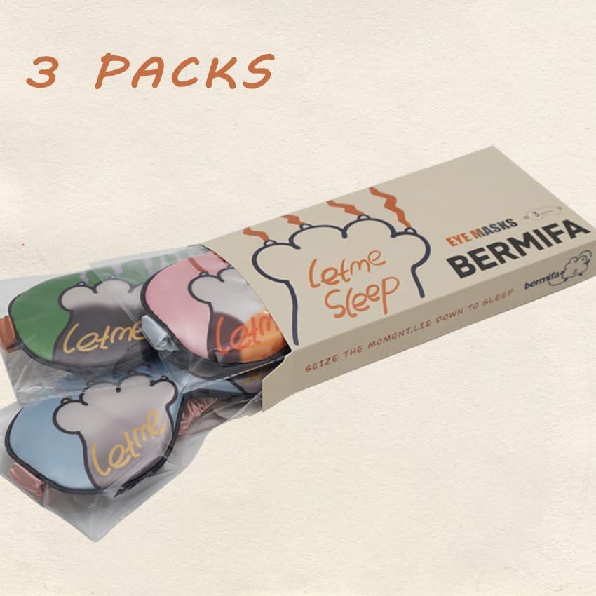 Mascarillas para dormir BERMIFA 3 paquetes de satén suave