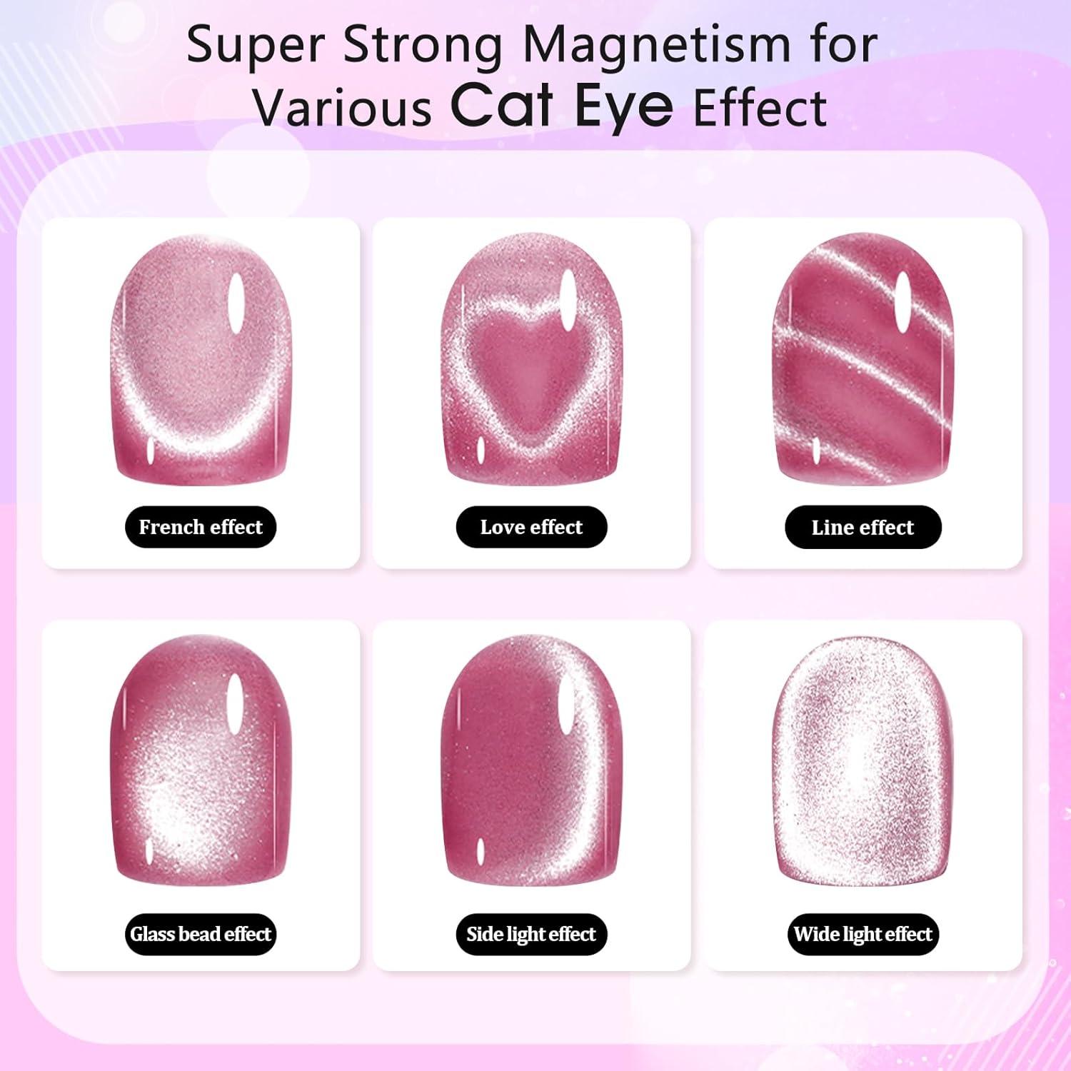 Imán para Uñas 3 en 1 Honey Joy Rosa - Cat Eye Magnético