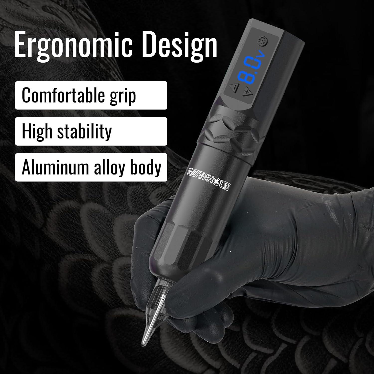 Kit de Tatuaje Profesional Wormhole WTK375 Inalámbrico 20 Piezas