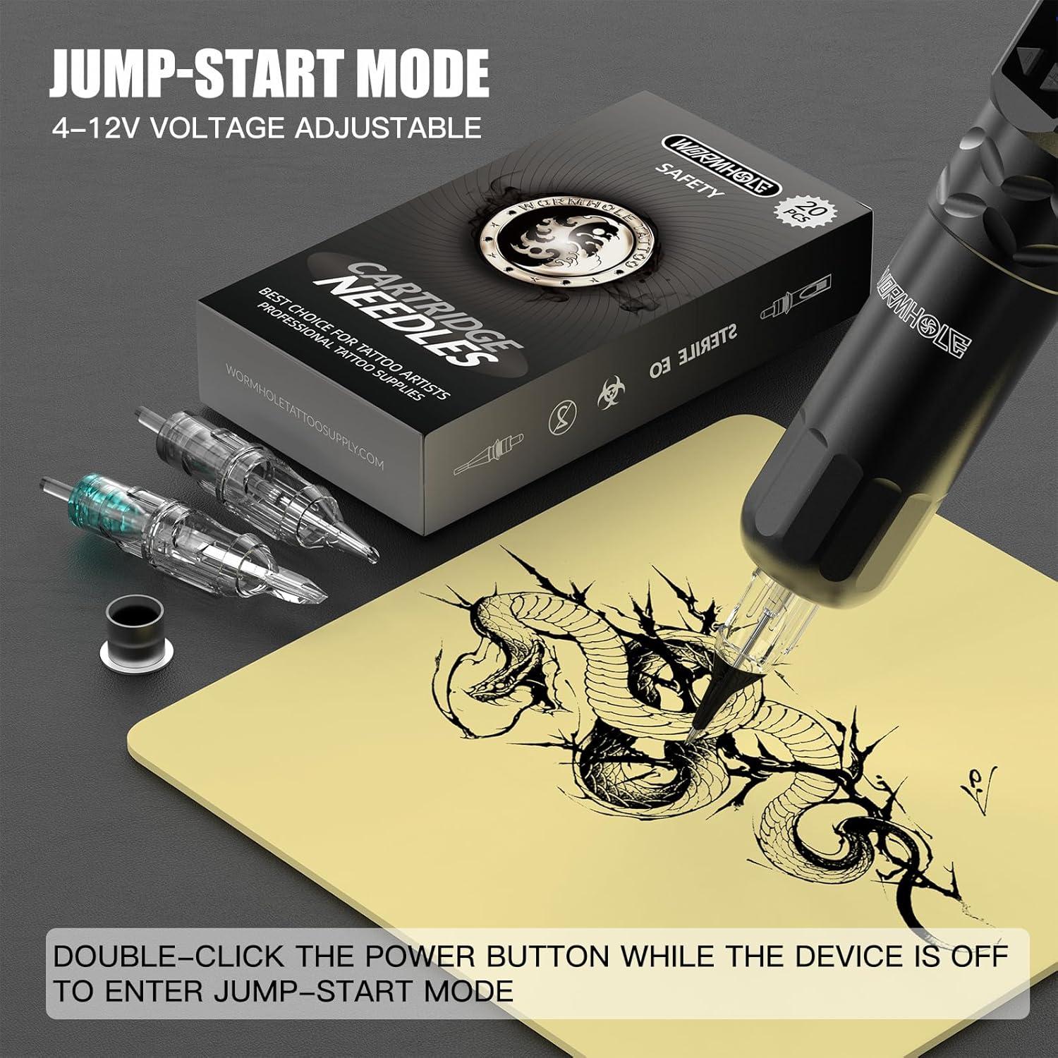 Kit de Tatuaje Profesional Wormhole WTK375 Inalámbrico 20 Piezas