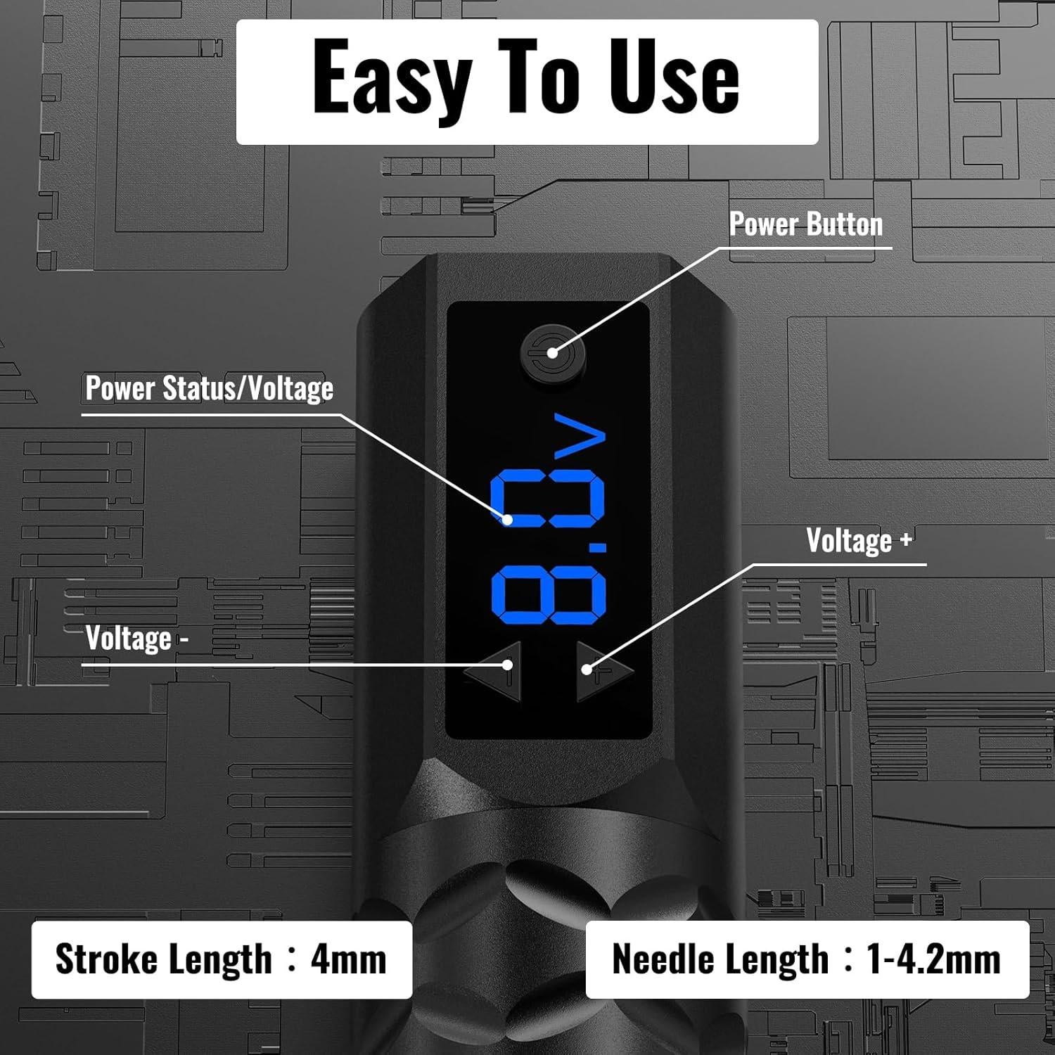 Kit de Tatuaje Profesional Wormhole WTK375 Inalámbrico 20 Piezas