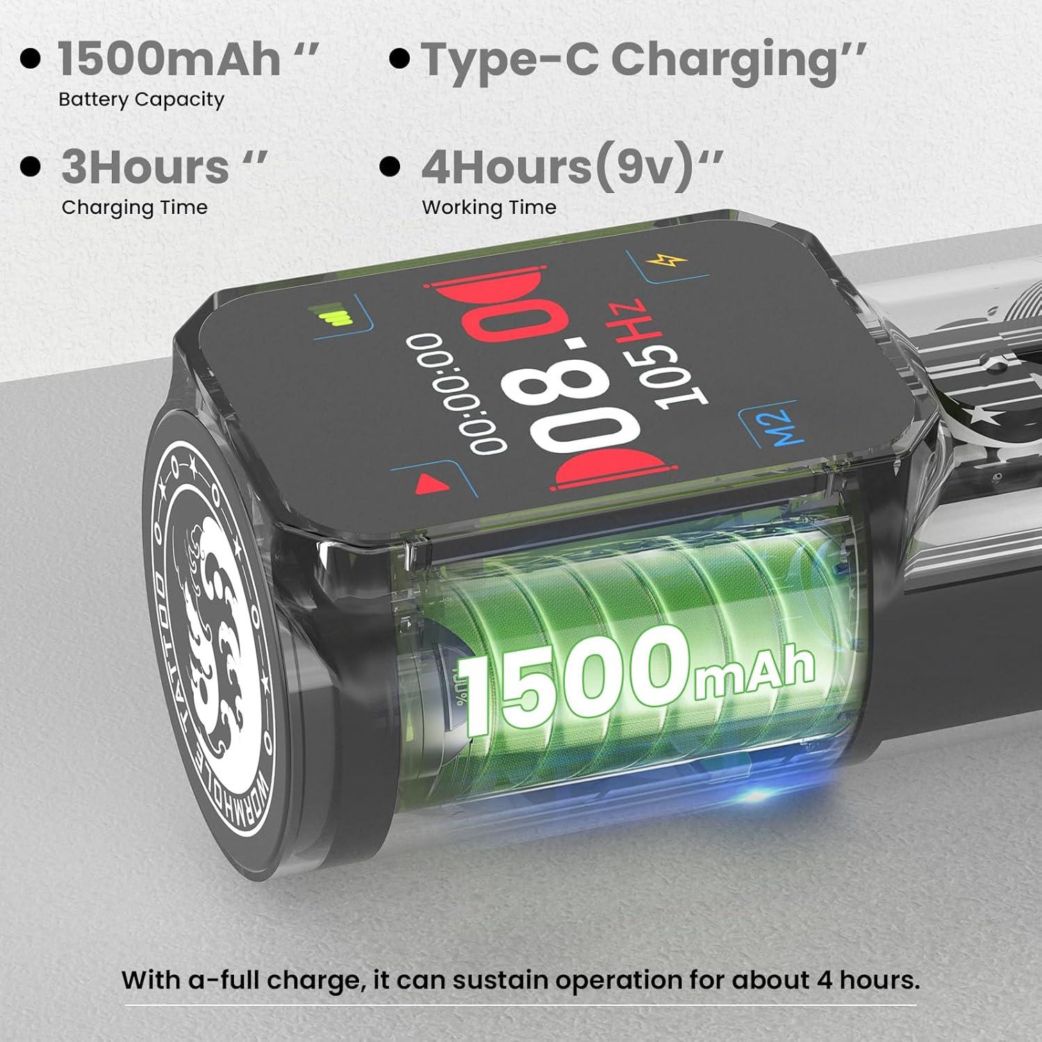 Kit de Tatuaje Inalámbrico Wormhole 54 Piezas con Tinta Xtreme