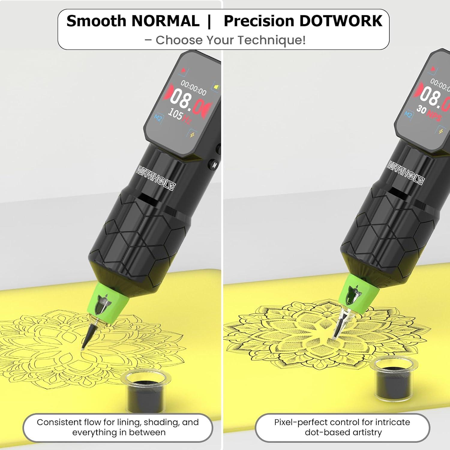 Kit de Tatuaje Inalámbrico Wormhole 54 Piezas con Tinta Xtreme