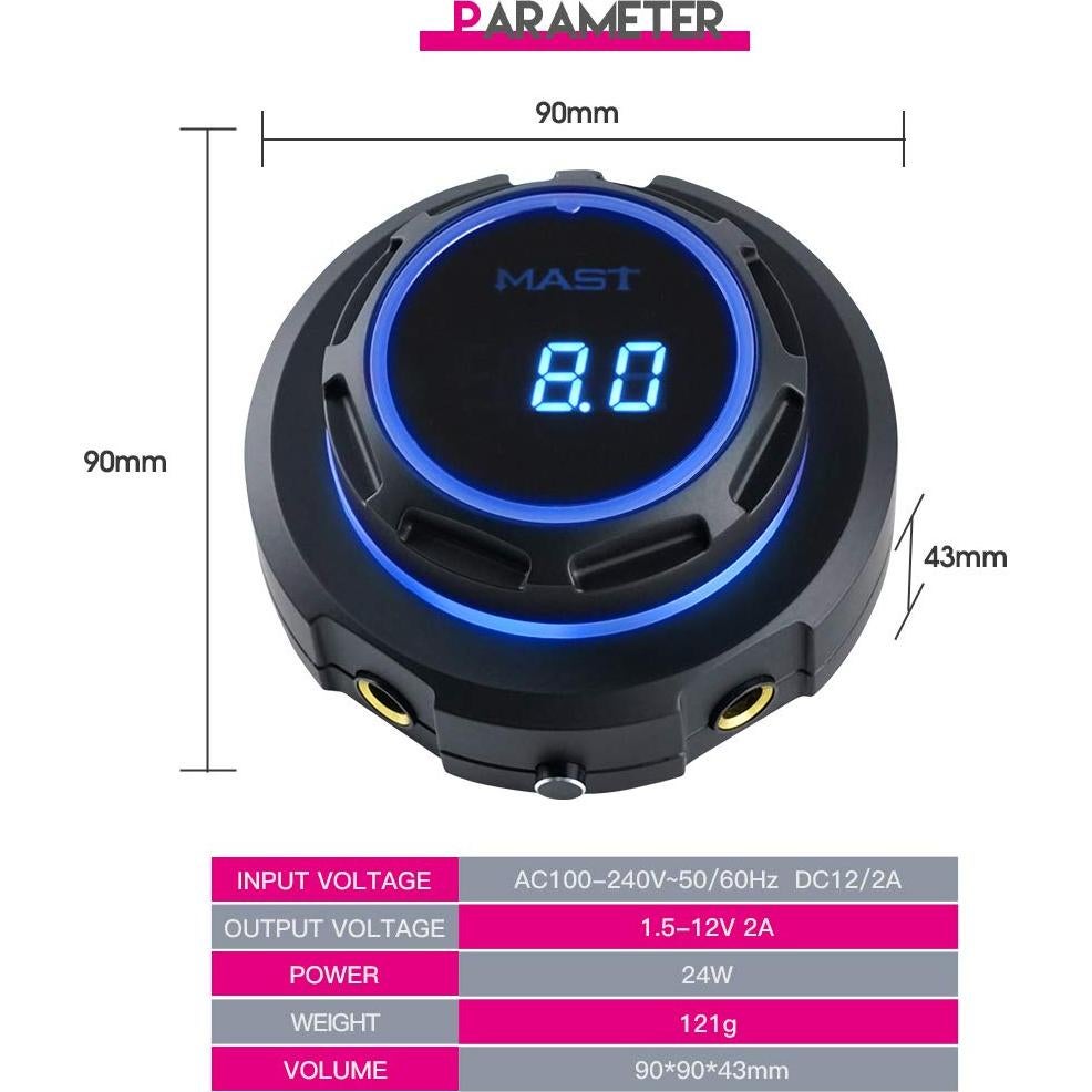 Kit de Tatuaje Completo Mast P10 Pen Halo con Agujas y Tinta