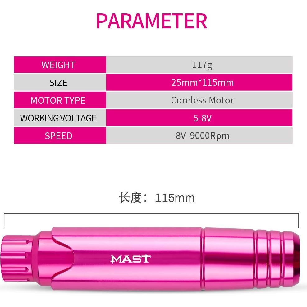 Kit de Tatuaje Completo Mast P10 Pen Halo con Agujas y Tinta