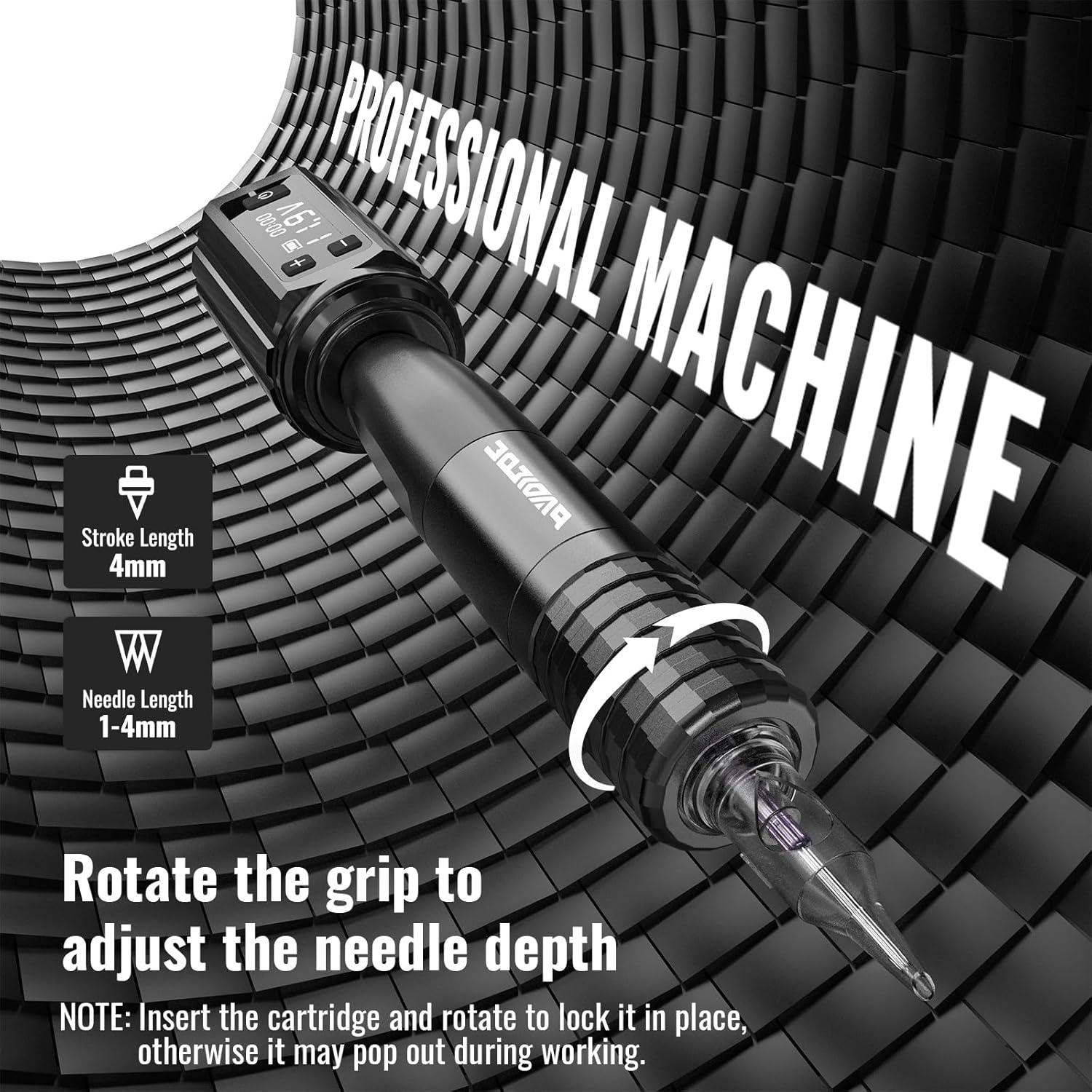 Kit de Tatuaje Inalámbrico Padieoe con 20 Agujas y Batería 1200mAh