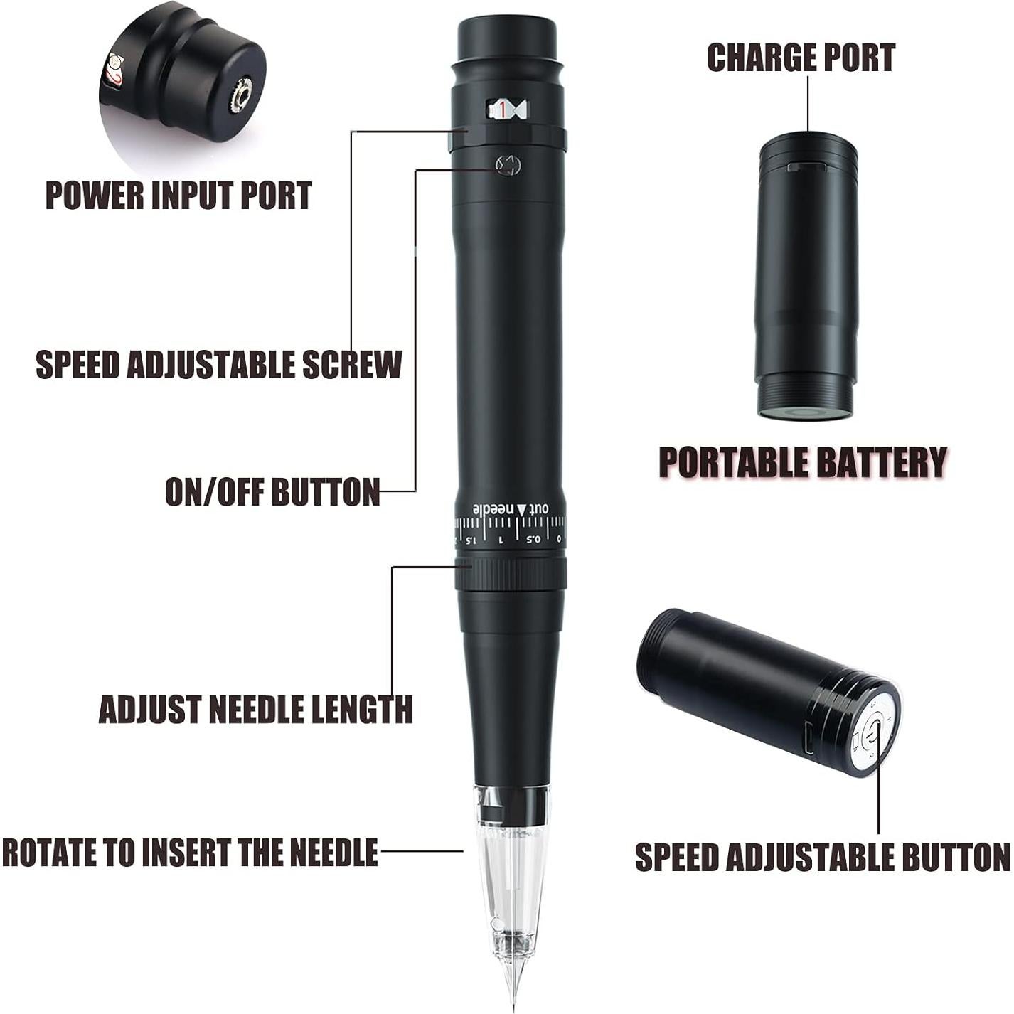 Kit Máquina Tatuaje Cejas Permanente Knigt1776 15 Agujas