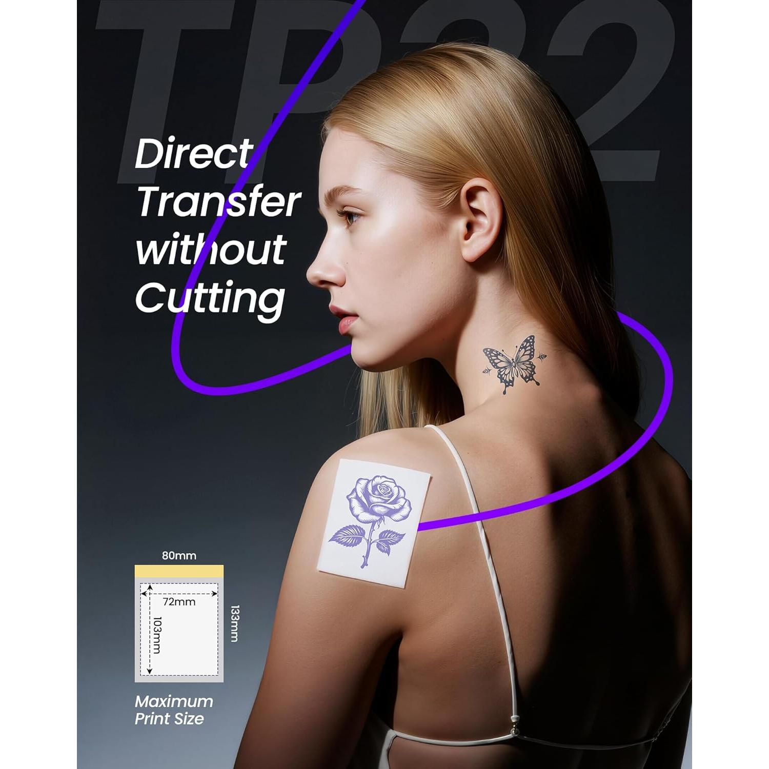 Impresora de Tatuajes TATTMUSE TP32 Mini con 30 Papeles