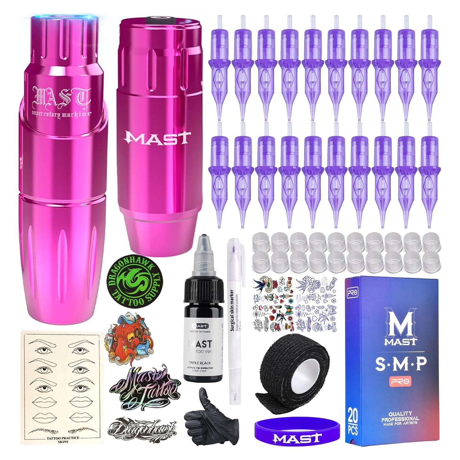 Kit de Tatuaje Profesional Mast Tour con Batería y 20 Agujas