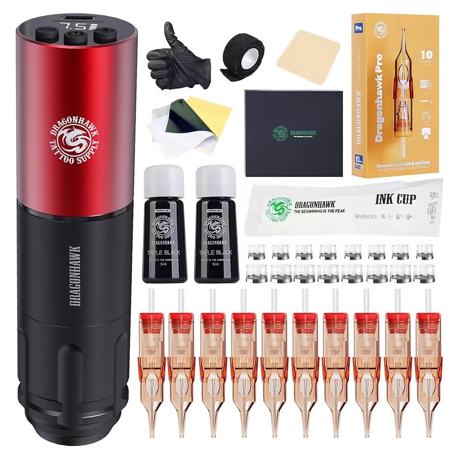 Kit de Tatuaje Inalámbrico Dragonhawk A1 para Principiantes