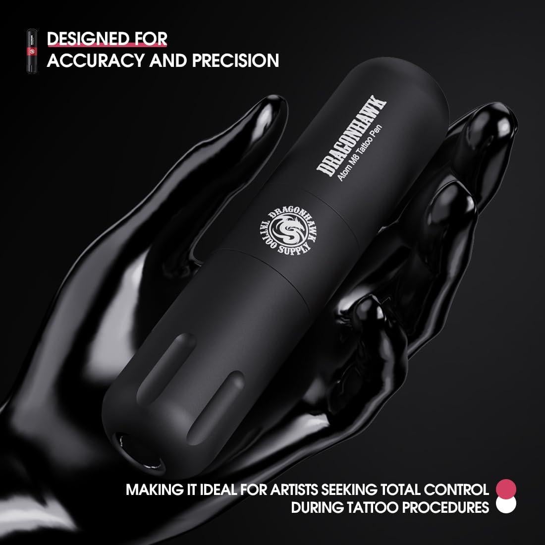 Kit de Tatuaje Inalámbrico Dragonhawk con 50 Agujas y Tinta